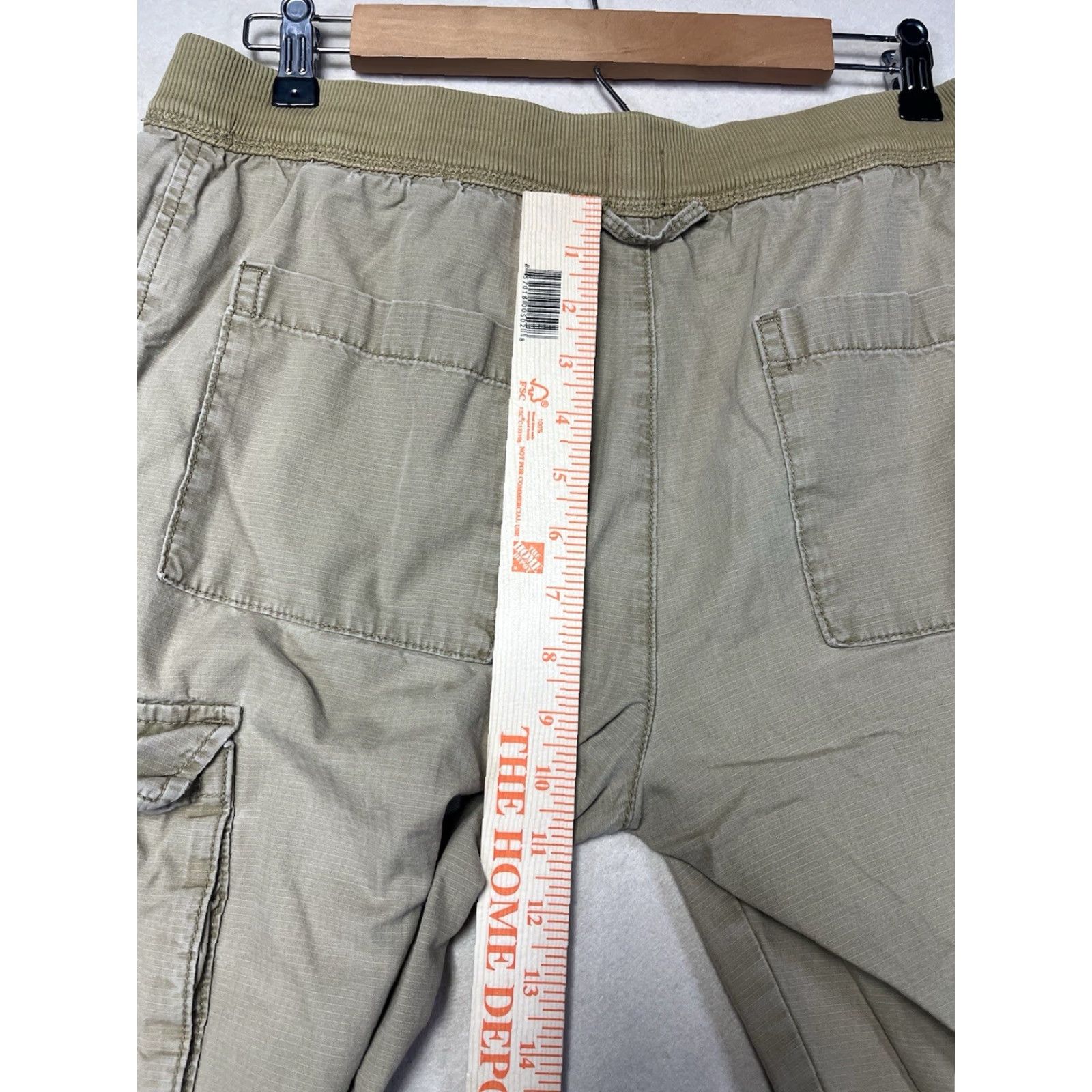Gap GAP PantsCargo Mens 31/32 Beige Elastic Waist Straight Leg Cotton Cargo Pocket Gap 1969 Front Flat Front Regular Fit Mens Size US 31 - 4 Thumbnail