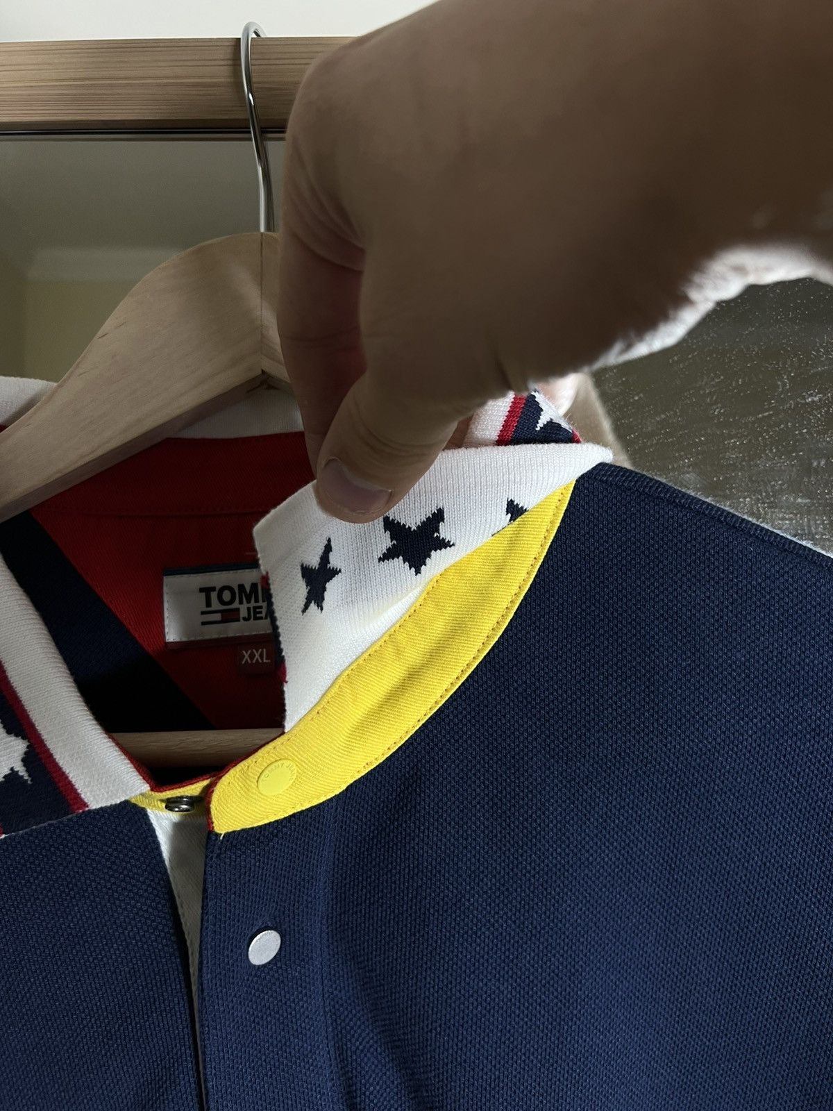 Tommy Hilfiger Tommy Hilfiger Vintage Flag Stars Collar Polo Shirt Navy Size US XXL / EU 58 / 5 - 6 Thumbnail