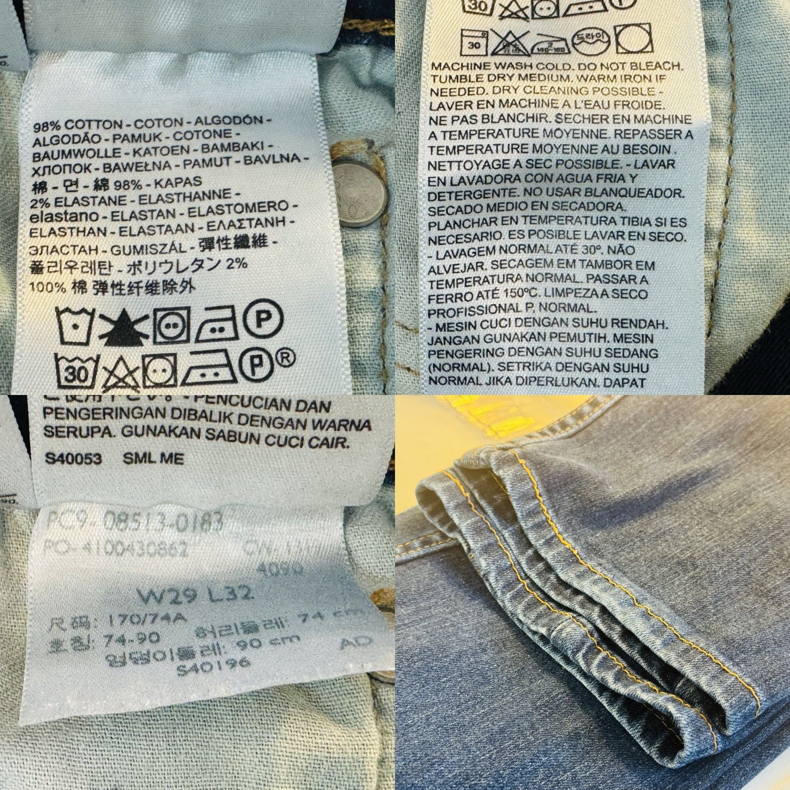 Levi's Levi's 513 Jeans Slim Straight Mens 29x32 Blue Medium Wash Denim Stretch Pocket Zipper Size US 29 - 8 Thumbnail