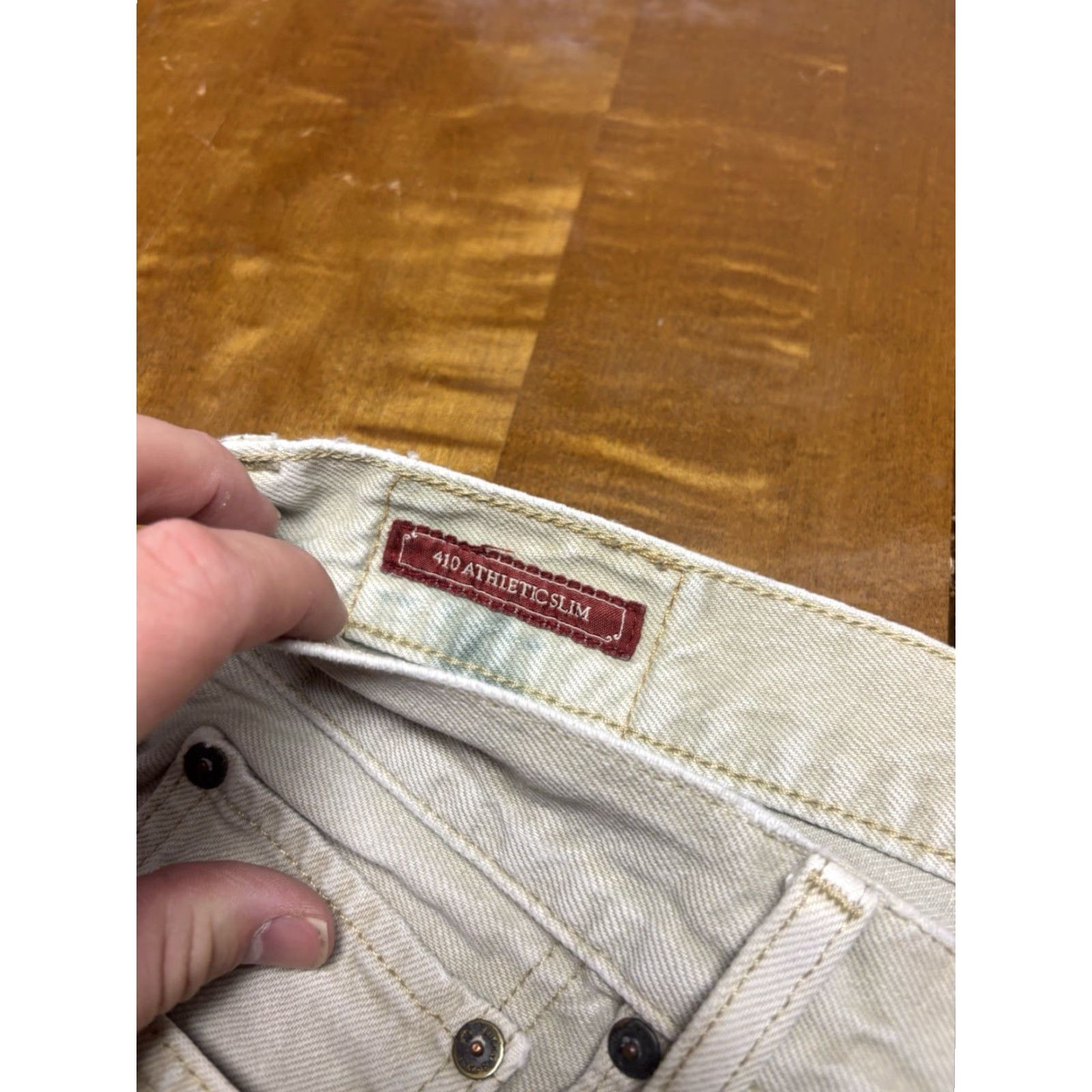 Lucky Brand Lucky Brand Jeans Mens 32x32 Tan 410 Athletic Slim Denim Pants Khaki 32x32 Pockets Regular Inseam 32 Jeans Type Hip Mens Size US 32 / EU 48 - 3 Thumbnail