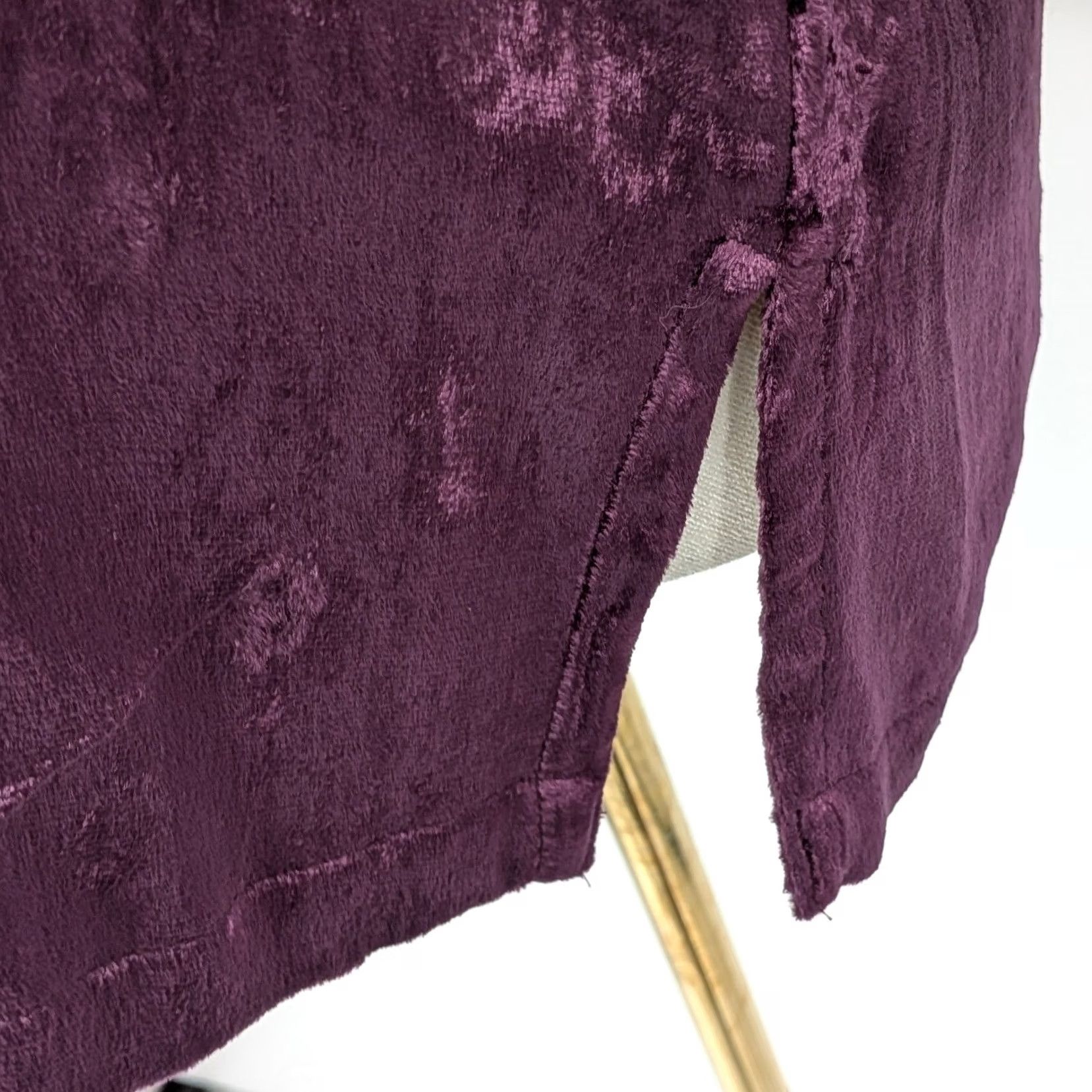 Vintage VINTAGE Sara Morgan Patchwork Burnout Velvet Jacket – Plum Purple, MP Size M / US 6-8 / IT 42-44 - 7 Thumbnail