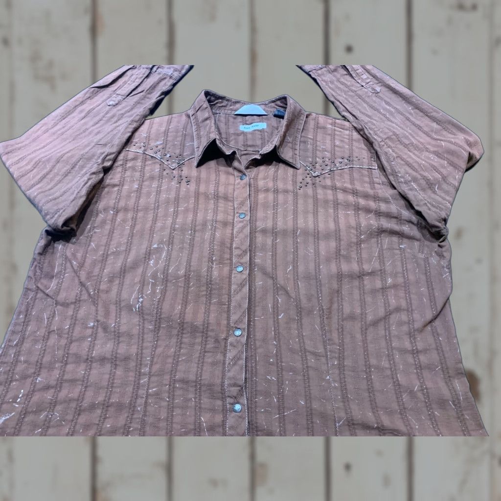 47 VINTAGE Western Shirt Men’s 2XL Long Sleeve Brown Western Button-Up 47 Western Theme Size US XXL / EU 58 / 5 - 1 Thumbnail