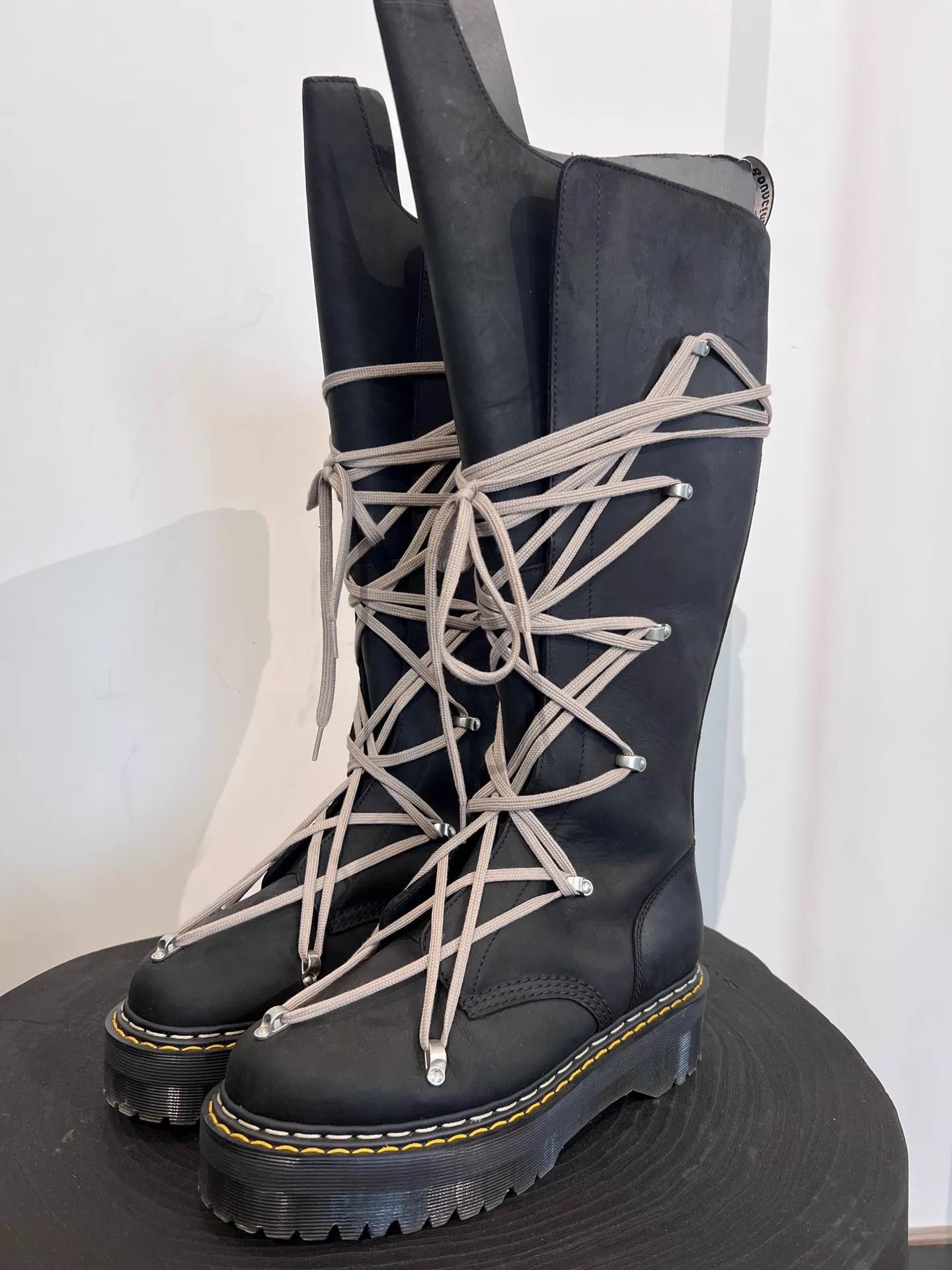 Rick Owens Rick Owens X Dr. Martens Multi-Lace High-Top Boots 42 EU Size US 9 / EU 42 - 1 Thumbnail