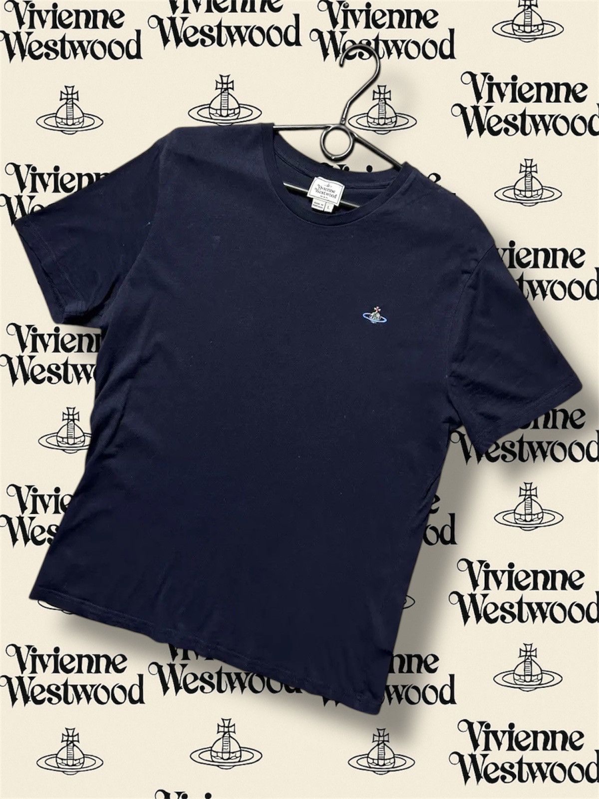 Vivienne Westwood Vintage Vivienne Westwood tee navy T-shirt logo size M/L Size US L / EU 52-54 / 3 - 1 Thumbnail