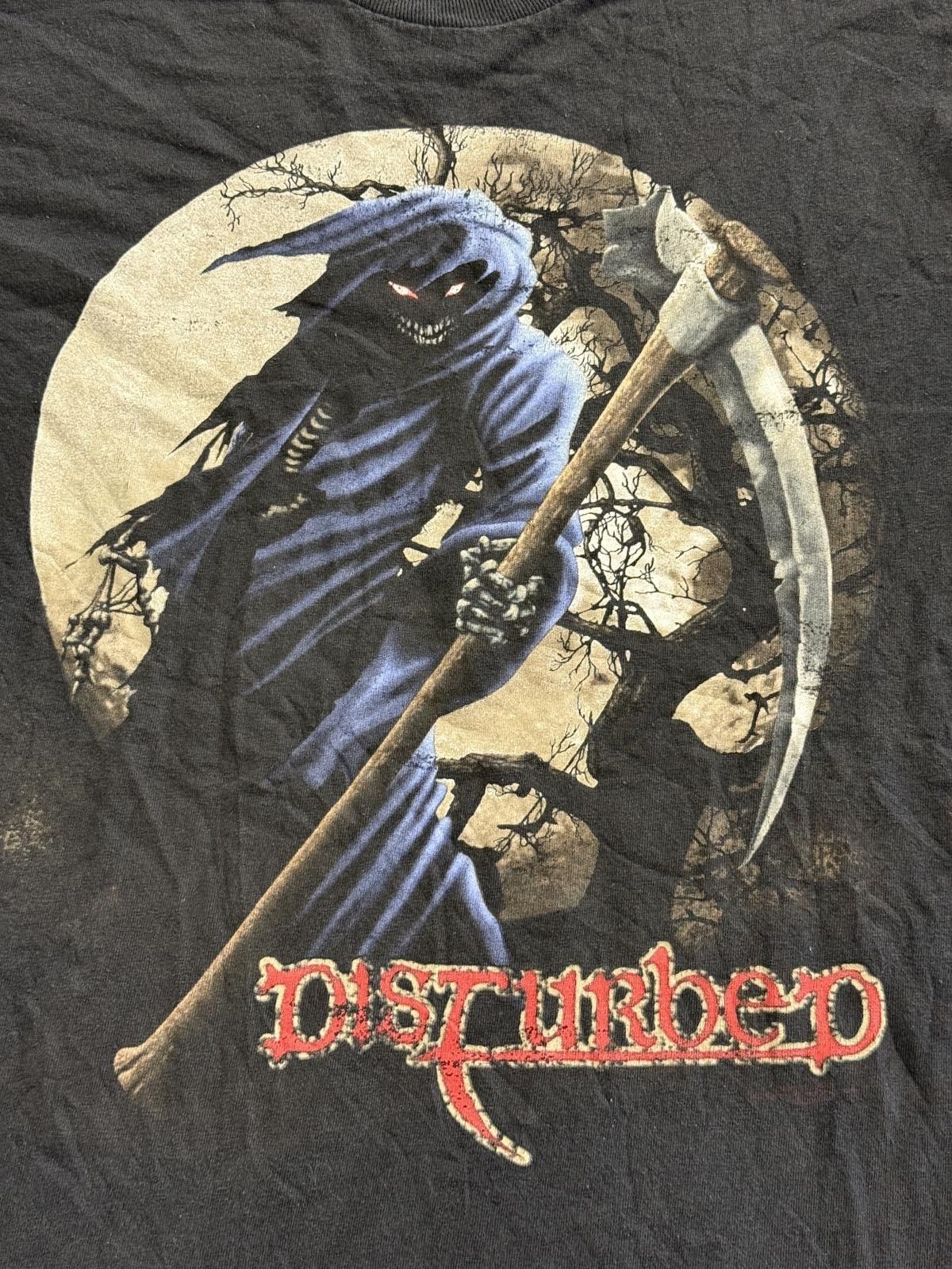 Designer Faded Disturbed Band T-shirt Grimreaper with Eyes Tee - M Size US M / EU 48-50 / 2 - 4 Thumbnail