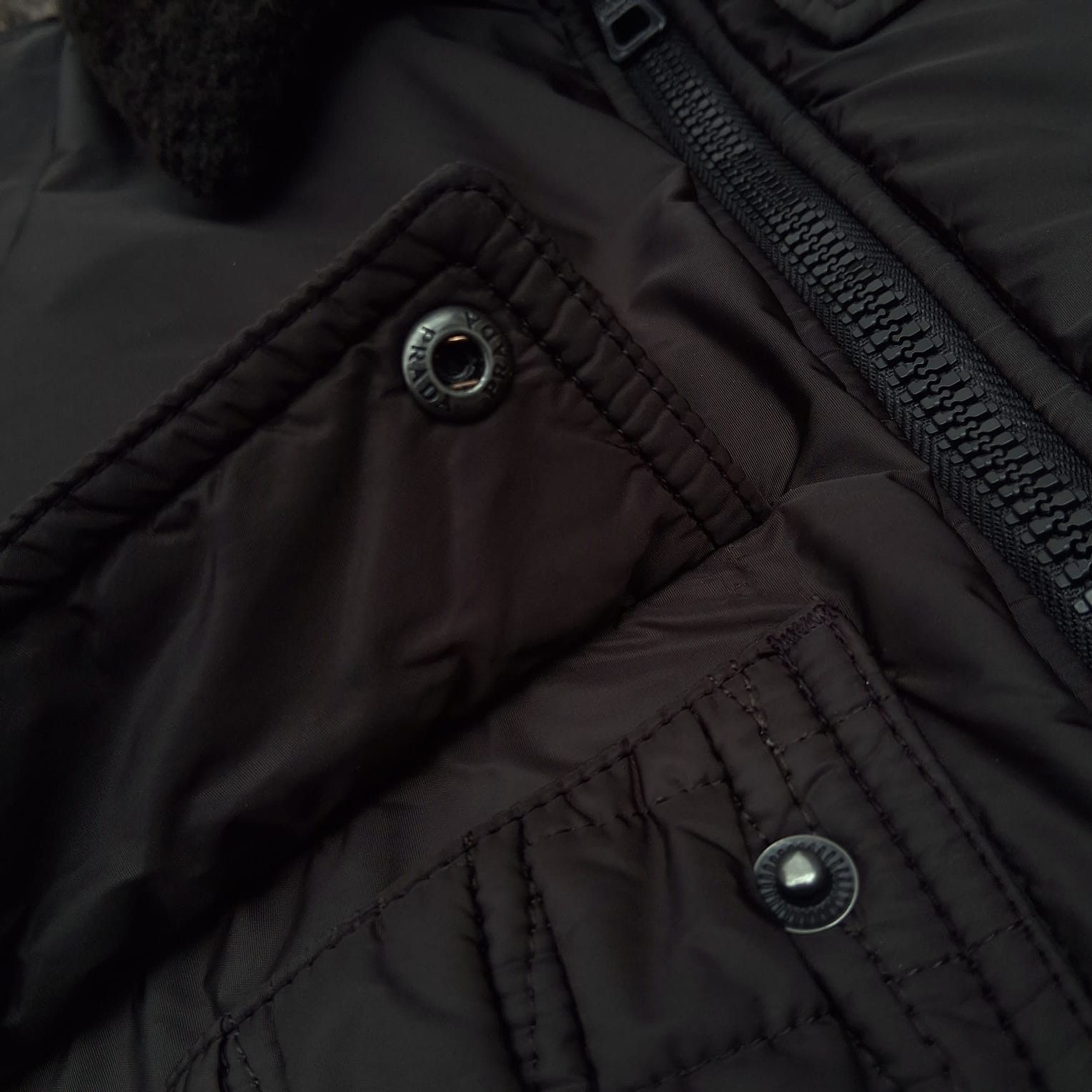 Prada Vintage Prada Sport Nylon Padded Jacket w/ Real Fur Collar Size US M / EU 48-50 / 2 - 7 Thumbnail