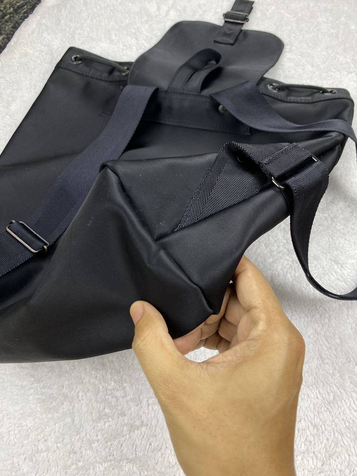 Yohji Yamamoto Y’saacs Pour Homme YOHJI YAMAMOTO Signature Nylon Backpack Size ONE SIZE - 16 Thumbnail