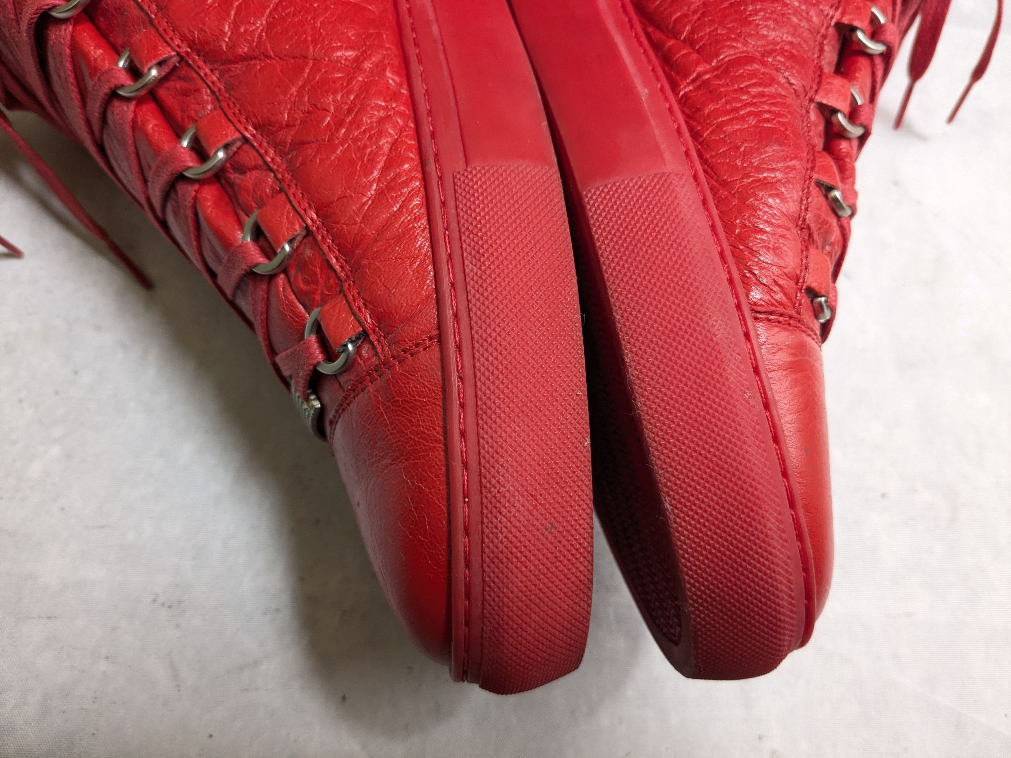 Balenciaga Balenciaga Arena Red 13 High Tops Leather Sneakers Size US 13 / EU 46 - 9 Thumbnail