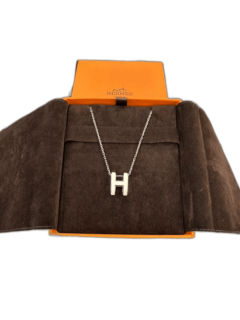 Hermes Hermes Pop H Enamel Silver Necklace Size ONE SIZE - 1 Thumbnail