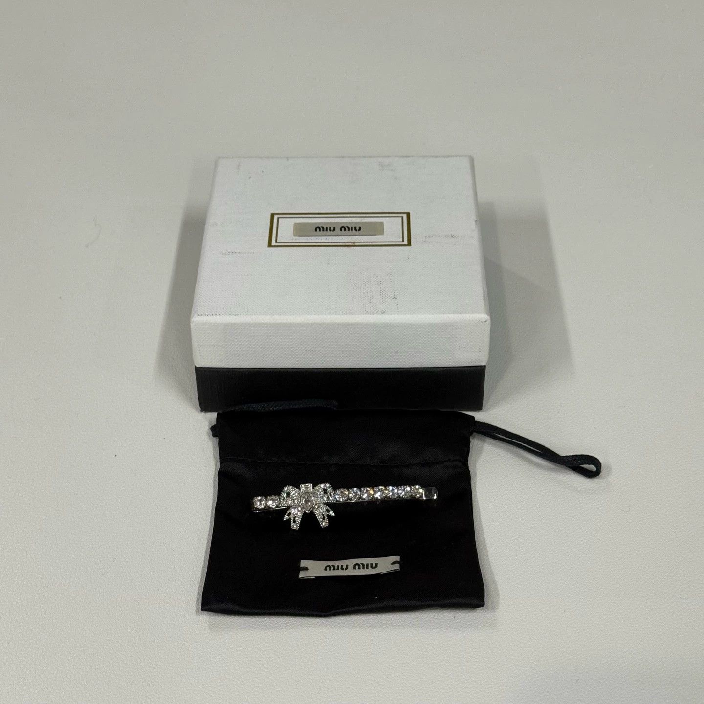 Miu Miu MIU MIU Women's Crystal Bow Hair Clip Size ONE SIZE - 4 Thumbnail