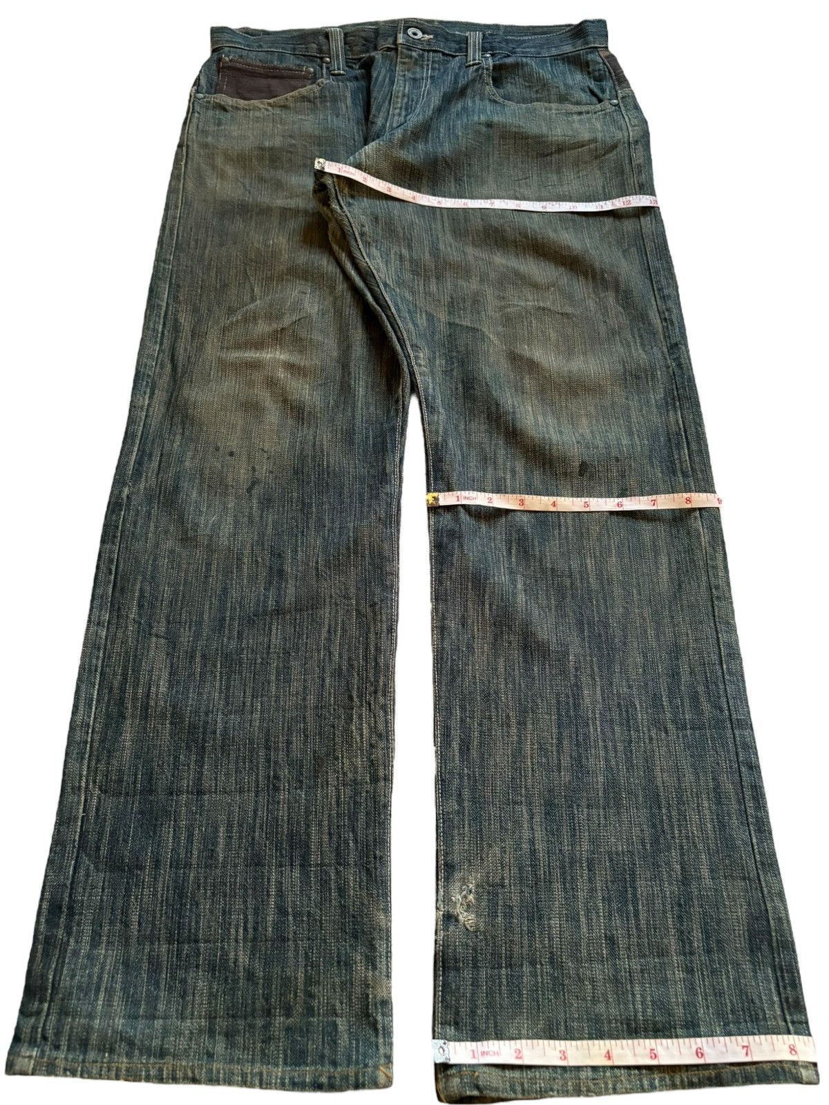 Japanese Brand Vintage Japanese Brand Rusty Mud Wash Loose Baggy Jeans Size US 34 / EU 50 - 15 Thumbnail