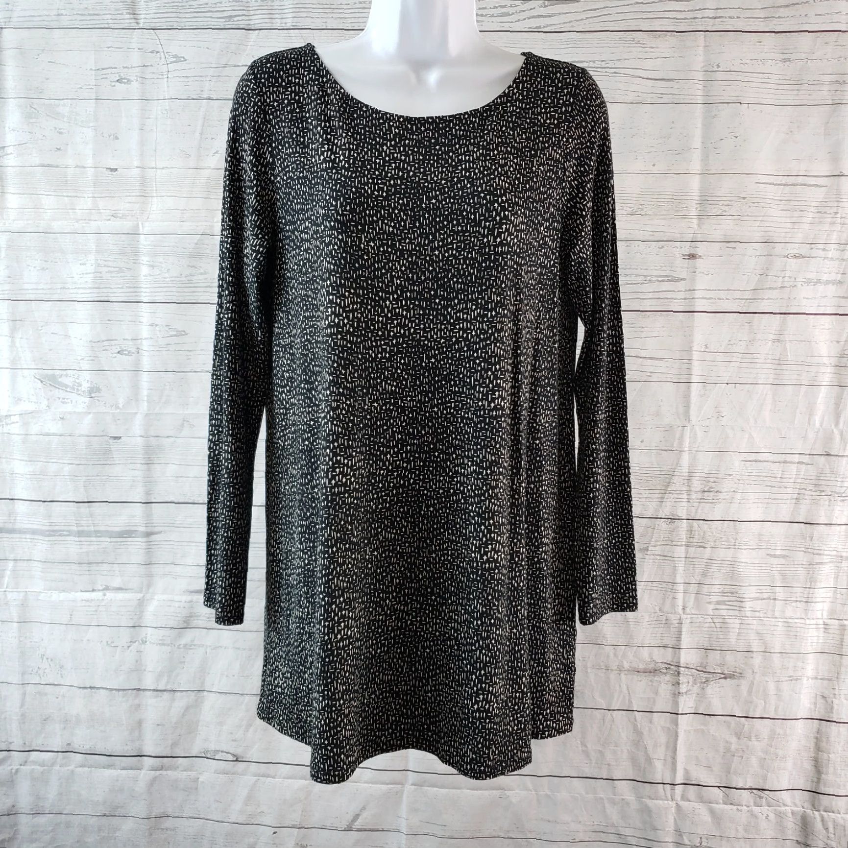 J. Jill J Jill Wearever Collection Womens Tunic Top XS Black Long Sleeve Blouse Shirt Size XS / US 0-2 / IT 36-38 - 2 Thumbnail