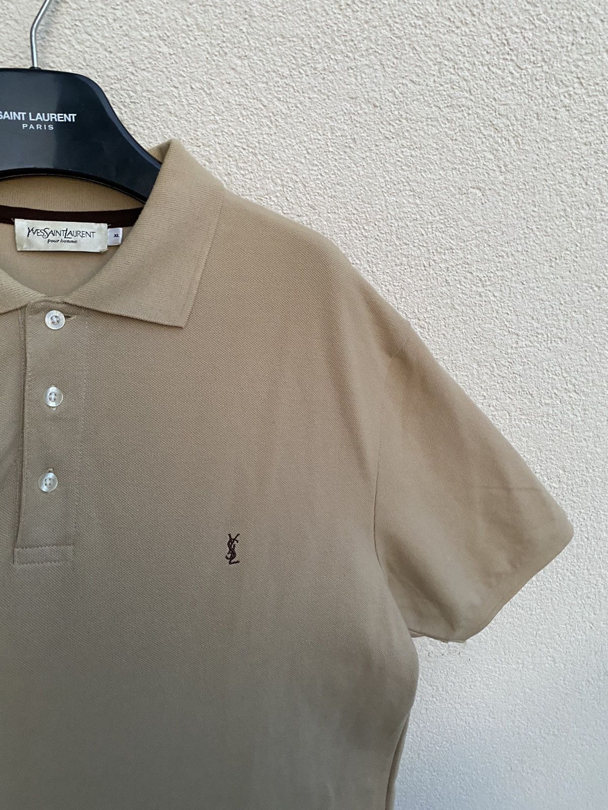 Yves Saint Laurent Beige YSL Polo Shirt Tan YSL T-shirt YSL Shirt Size US XL / EU 56 / 4 - 1 Thumbnail