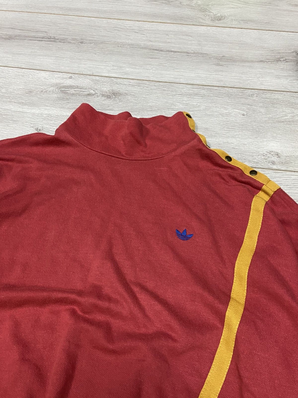 Adidas Adidas West Germany cropped stripe buttons turtle sweatshirt Size US M / EU 48-50 / 2 - 8 Thumbnail