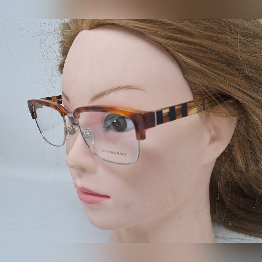 Burberry Burberry Eye Glasses Frames Unisex Half Rim Havana Nova Che Size ONE SIZE - 5 Thumbnail