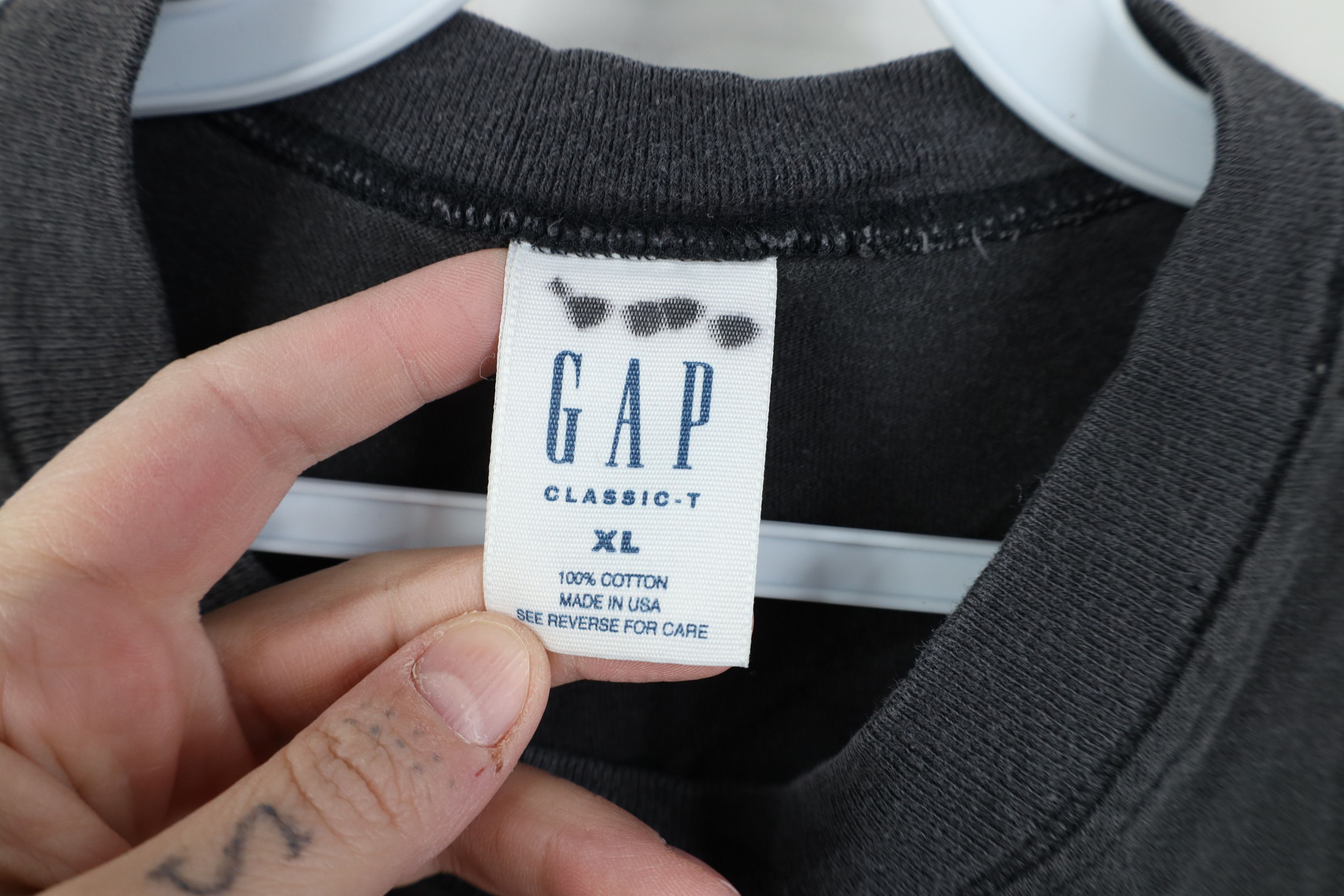 Gap Vintage 90s Gap Blank Short Sleeve T-Shirt Black Cotton USA Size US XL / EU 56 / 4 - 5 Thumbnail