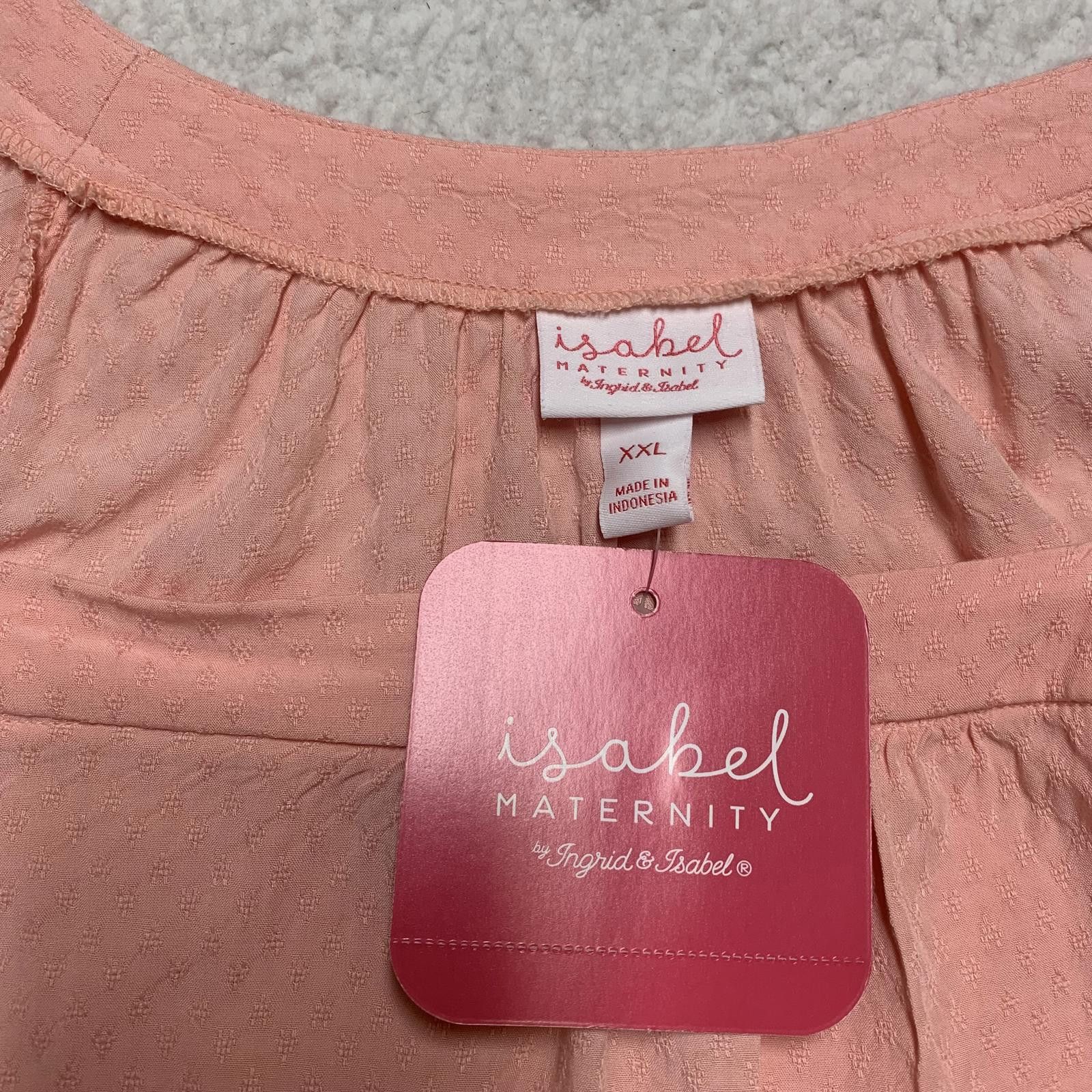 Other Isabel Maternity Women's Size XXL Peachy Pink Peasant Shirt Size XXL / US 16-18 / IT 52-54 - 5 Thumbnail