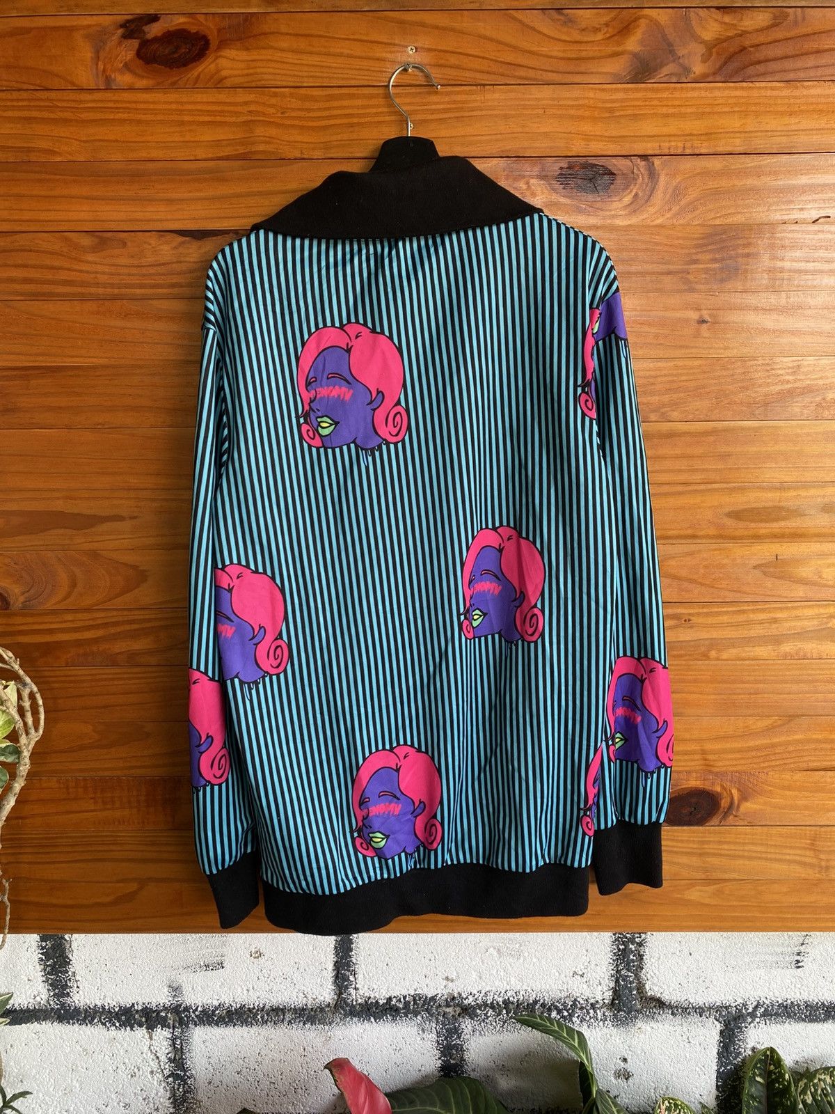 Japanese Brand After Venom Graphic Zip Jacket – Pop Art Face Print Striped Size L / US 10 / IT 46 - 12 Thumbnail