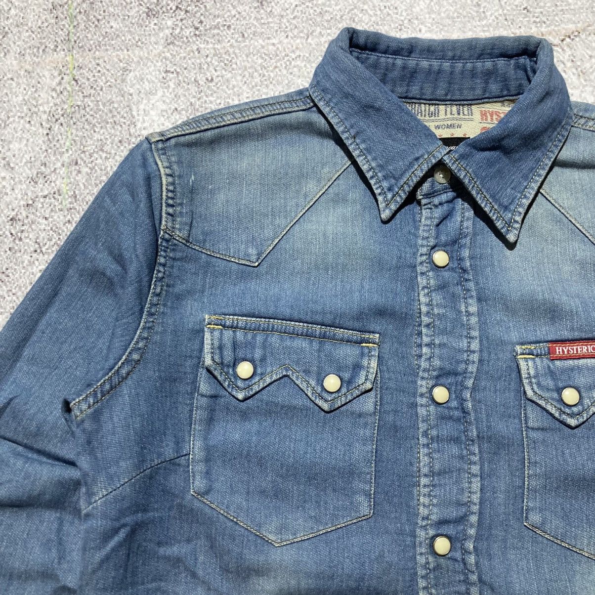 Hysteric Glamour Vintage Hysteric Glamour Western Shirt Denim Blue Jeans Size US S / EU 44-46 / 1 - 6 Thumbnail