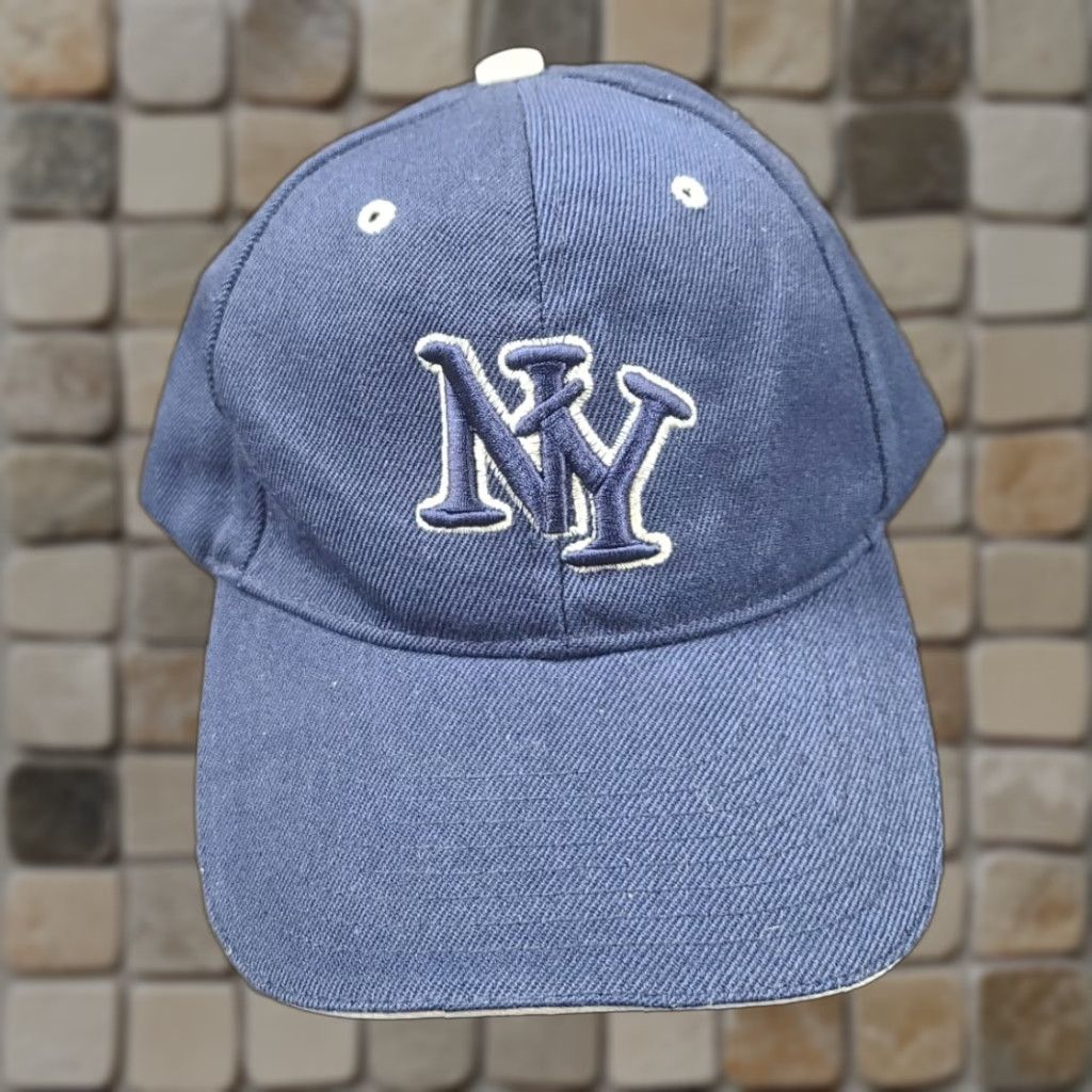 Vintage VINTAGE NY Hat New York Hat Hook And Loop Embroidered Baseball Cap Navy Blue Size ONE SIZE - 1 Thumbnail