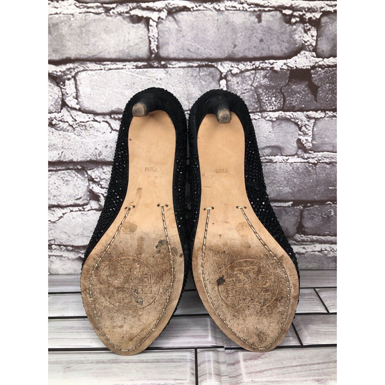 Tory Burch Tory Burch Phoenix Black Pump Rhinestone Soho Lux Suede Wome Size US 7.5 / IT 37.5 - 9 Thumbnail