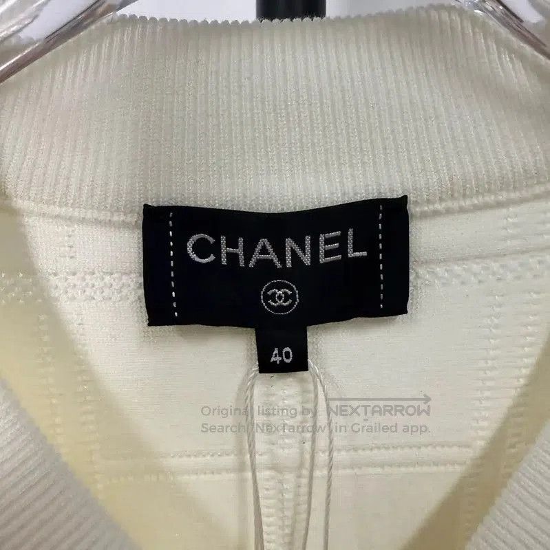 Chanel Chanel White Cotton Women's Jacket . Size L / US 10 / IT 46 - 7 Thumbnail