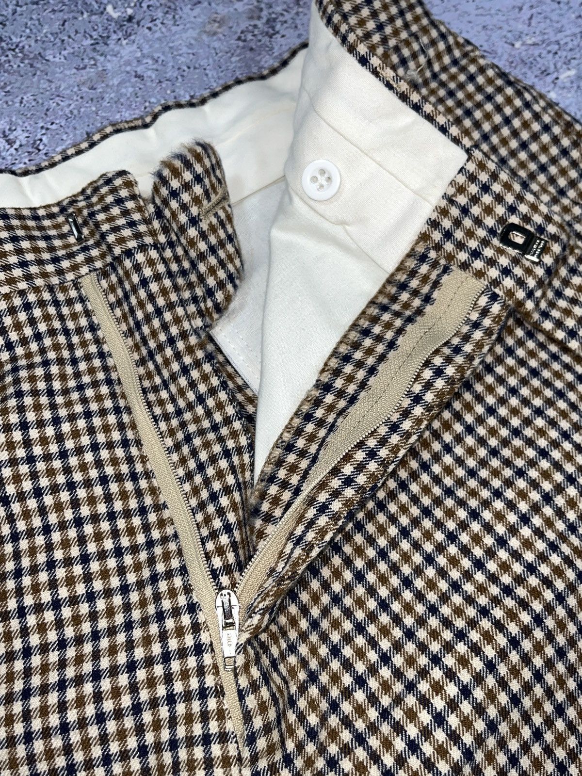 Aquascutum Vintage Aquascutum Camel Check 100% Wool Casual Pants Size US 31 - 6 Thumbnail