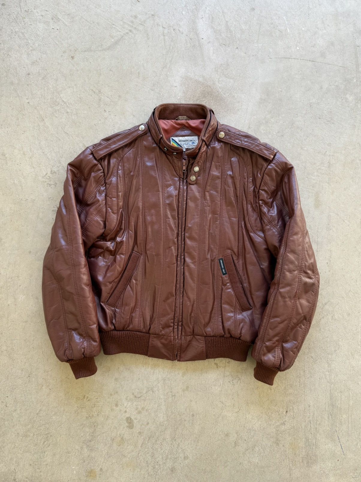Members Only Members Only 70s 80s Leather Bomber Jacket Size US S / EU 44-46 / 1 - 1 Thumbnail