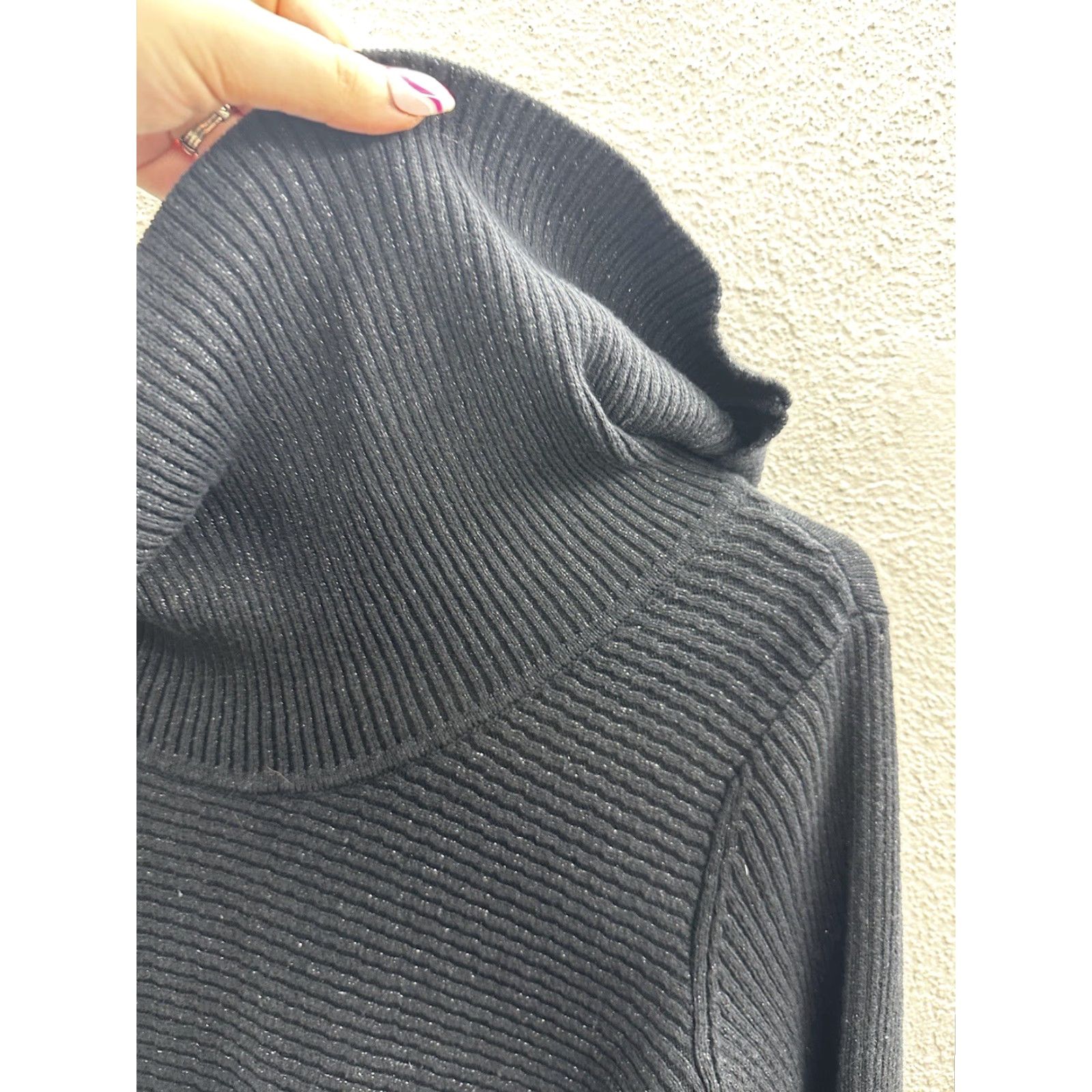 Alfani Alfani Womens Sweater Tunic Size Small Black Sparkles Long Sleeve Crowl Neck Size S / US 4 / IT 40 - 4 Thumbnail