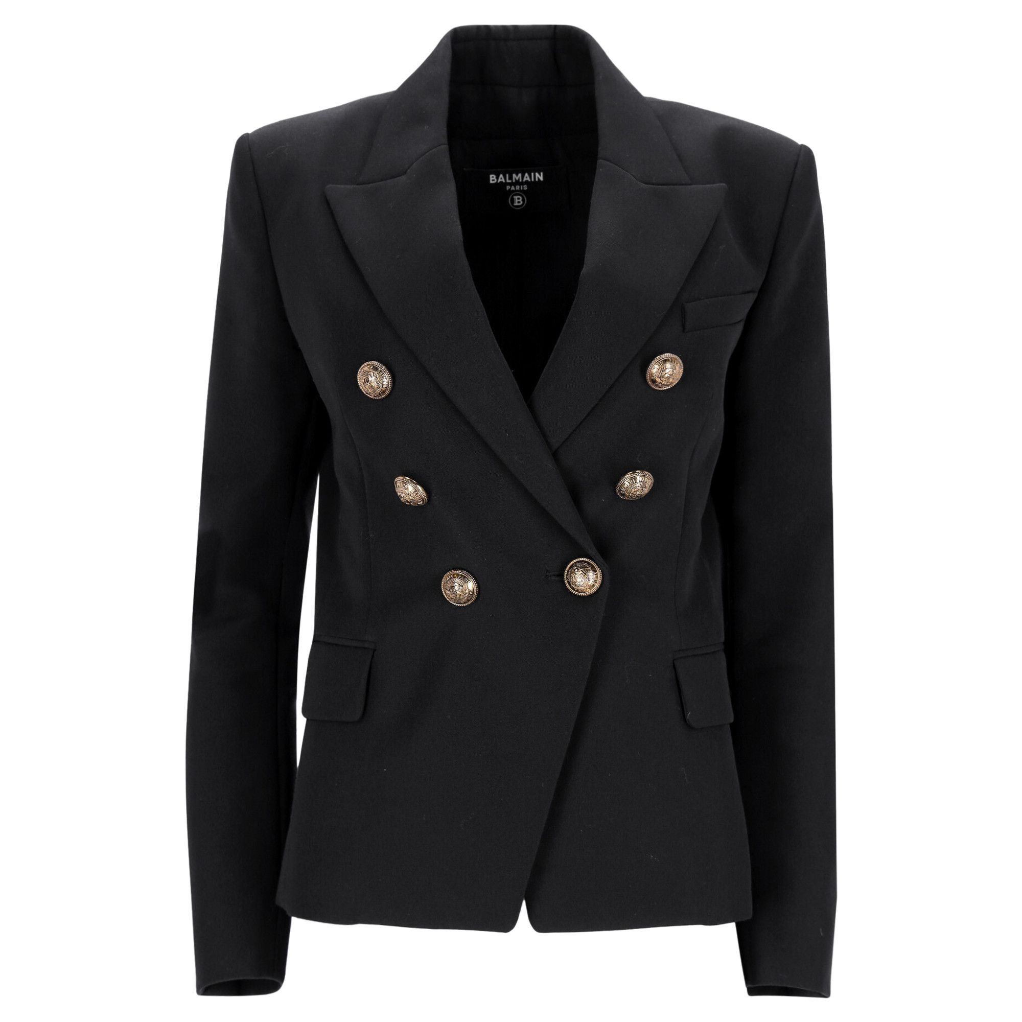 Balmain Balmain Double-Breasted Blazer in Black Wool Size XS / US 0-2 / IT 36-38 - 1 Thumbnail
