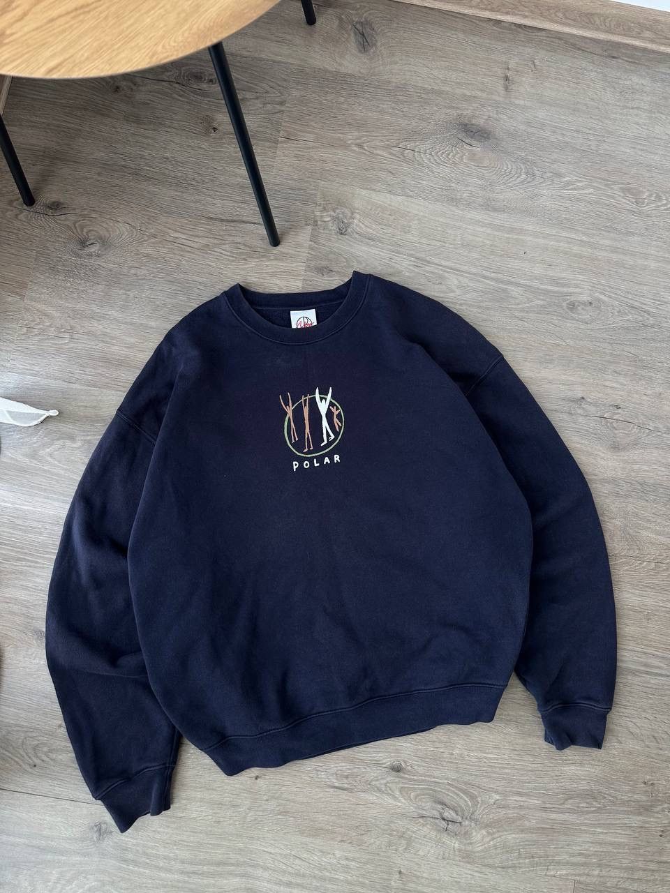 Poler × Vintage Vintage Polar Centre Logo Faded Blue Skated Sweatshirt Size US L / EU 52-54 / 3 - 3 Thumbnail