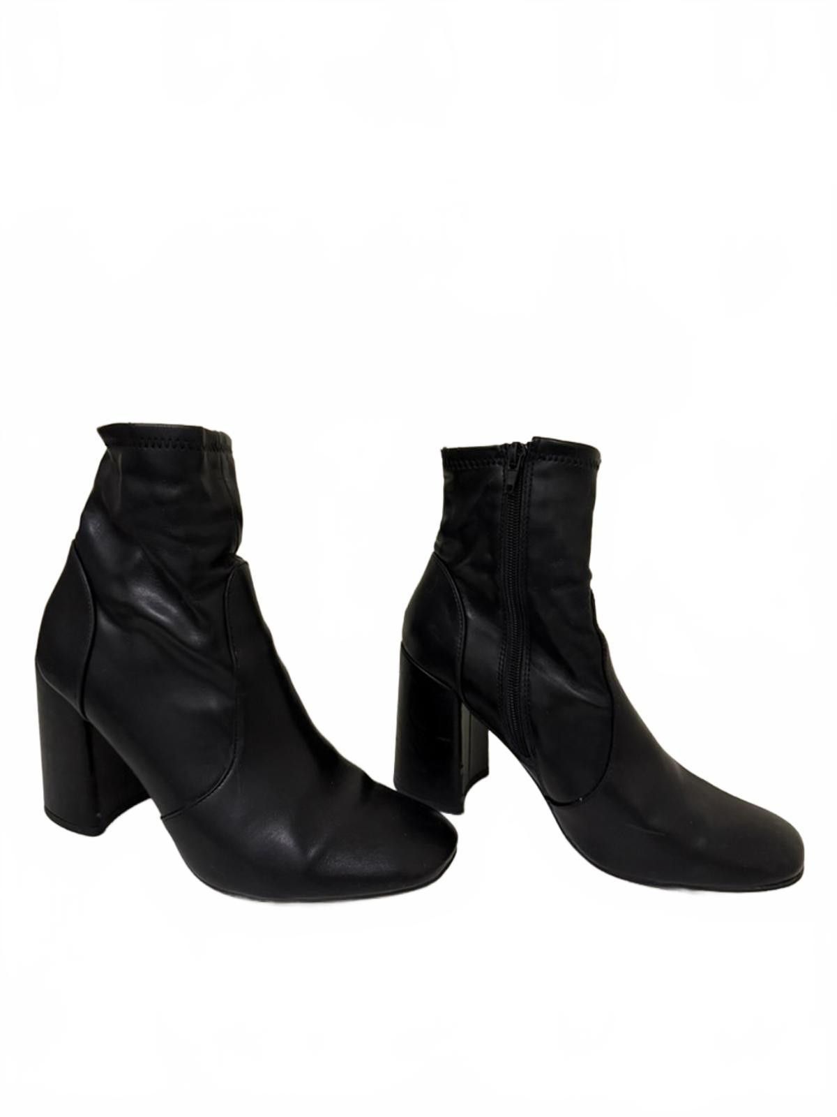 Unknown London Black Sock Boots with Block Heel Size US 8 / IT 38 - 2 Thumbnail