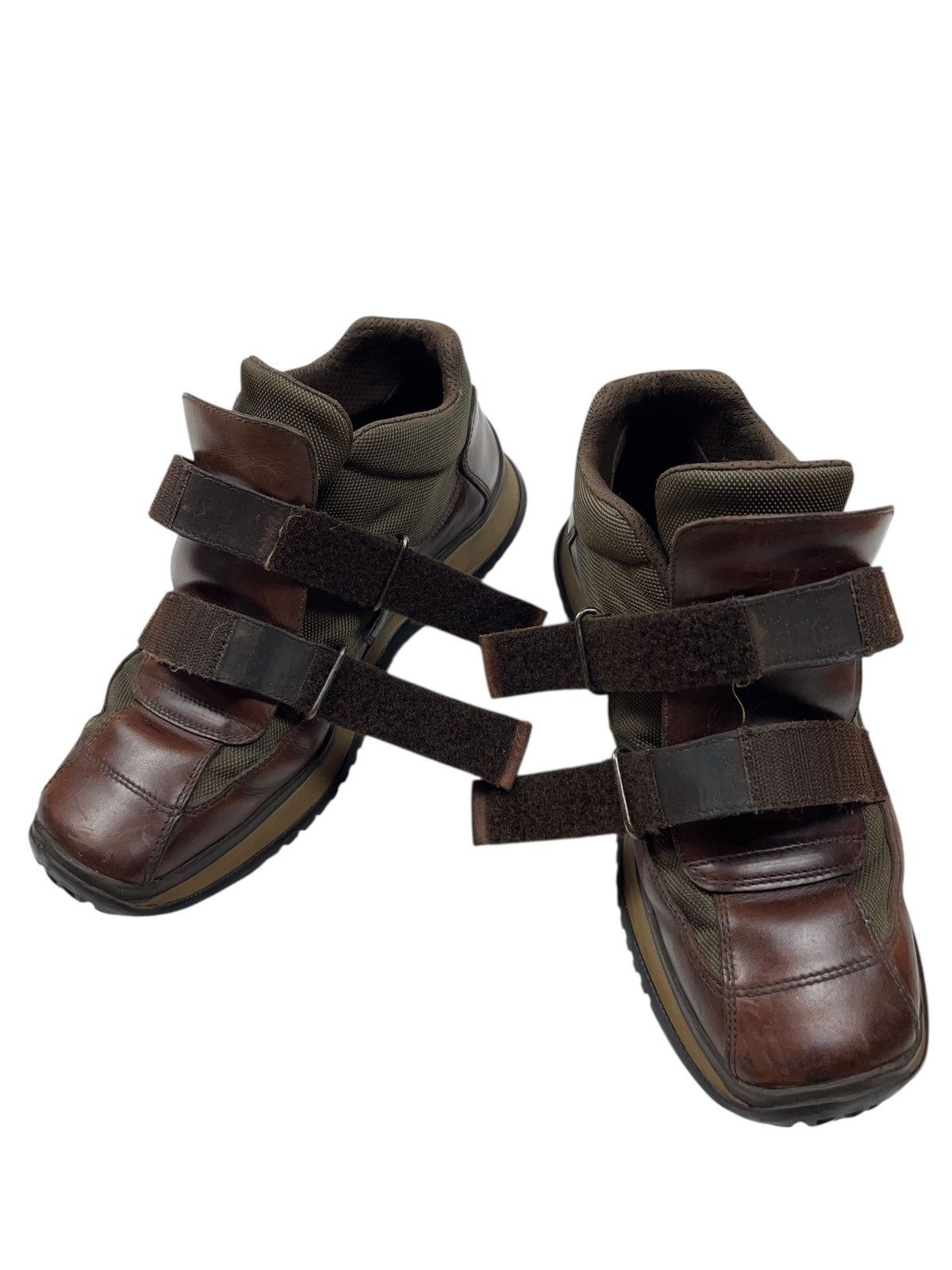 Prada Vintage AW98 Prada Velcro Tech Boots Brown Leather Archival Size US 10 / EU 43 - 3 Thumbnail