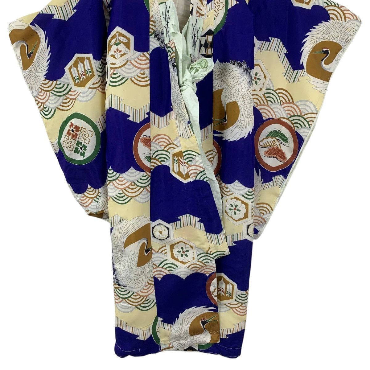 Vintage Vintage 70s KIMONO JAPAN SEIGAIHA Crane Traditional Geisha Size S / US 4 / IT 40 - 6 Thumbnail