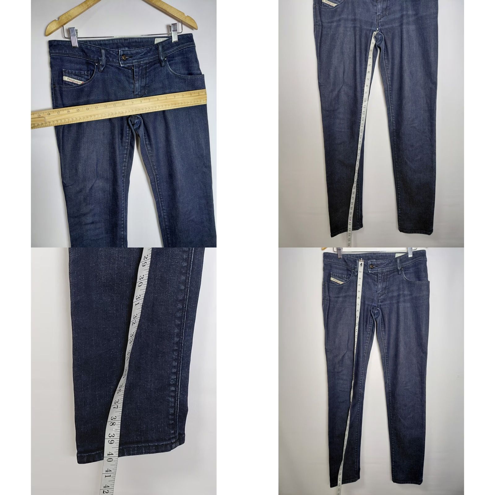 Diesel Diesel NEVY Made in Italy Jeans Blue Solid Denim Slim Men Size 31 Inseam 34 Size US 31 - 8 Thumbnail