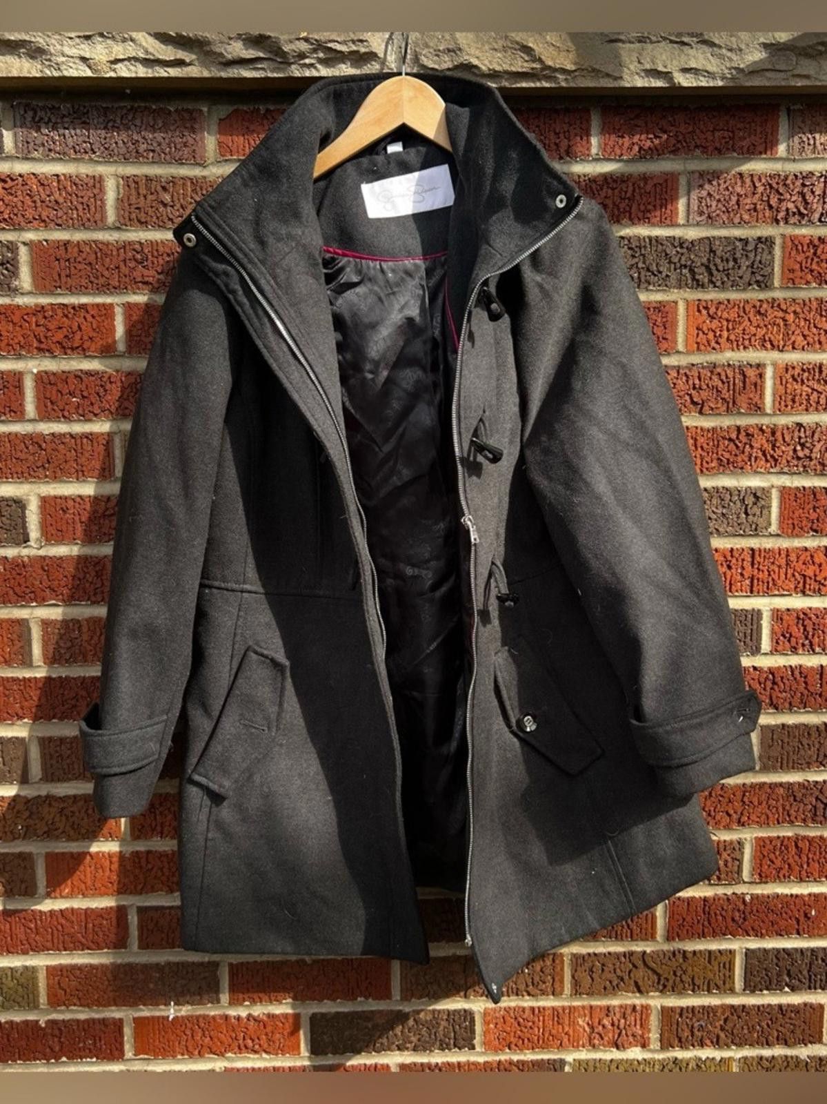 Other Jessica Simpson Gray Wool Like Button Full Zip Pea Coat Size XL / US 12-14 / IT 48-50 - 1 Thumbnail