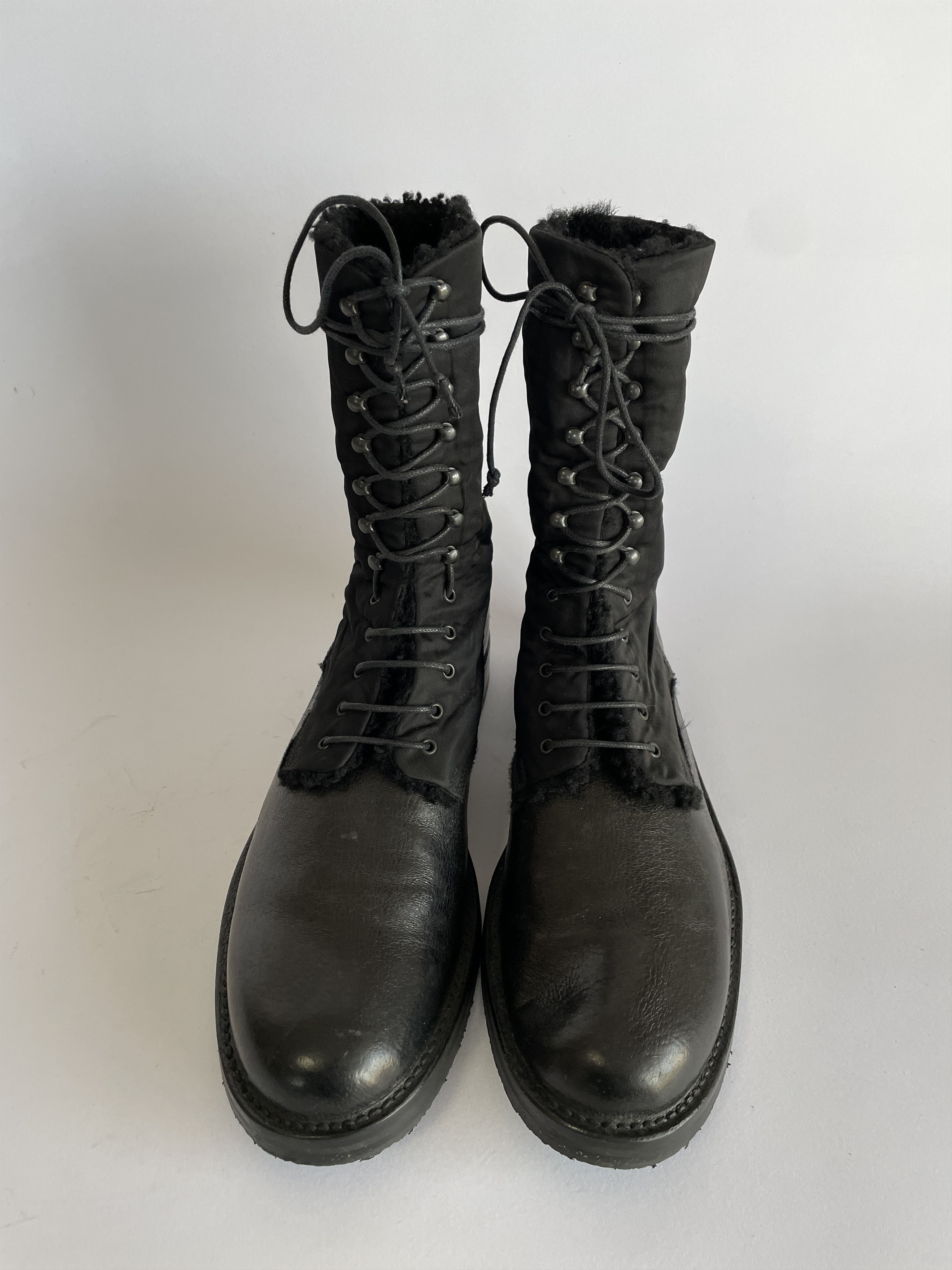 Jil Sander JIL SANDER Mens Black Leather\Nylon Combat Boots SIZE 8 UK Size US 8.5 / EU 41-42 - 3 Thumbnail