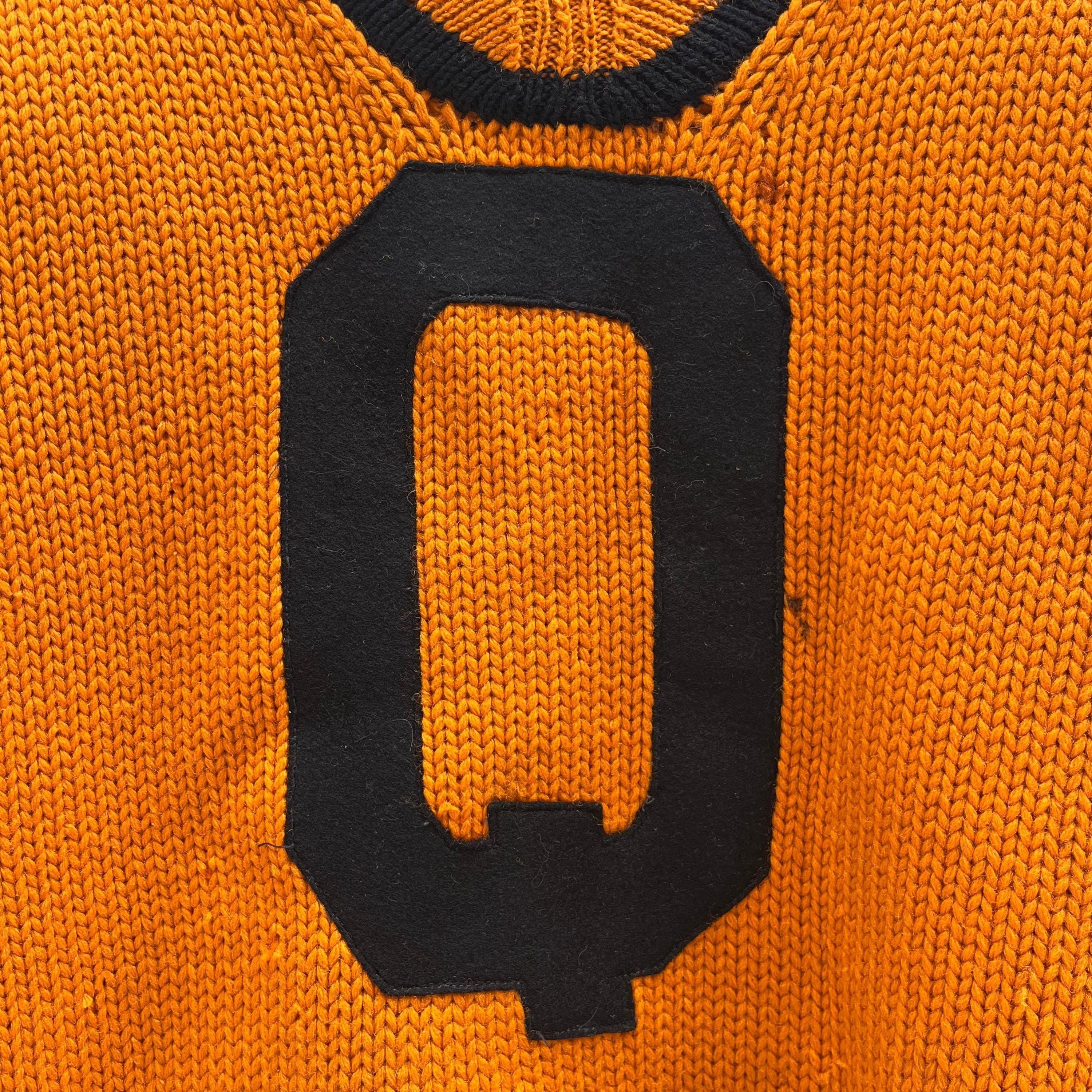 Vintage 1930s "Q" London Hill Co. Orange Knit Sweater Size US L / EU 52-54 / 3 - 4 Thumbnail