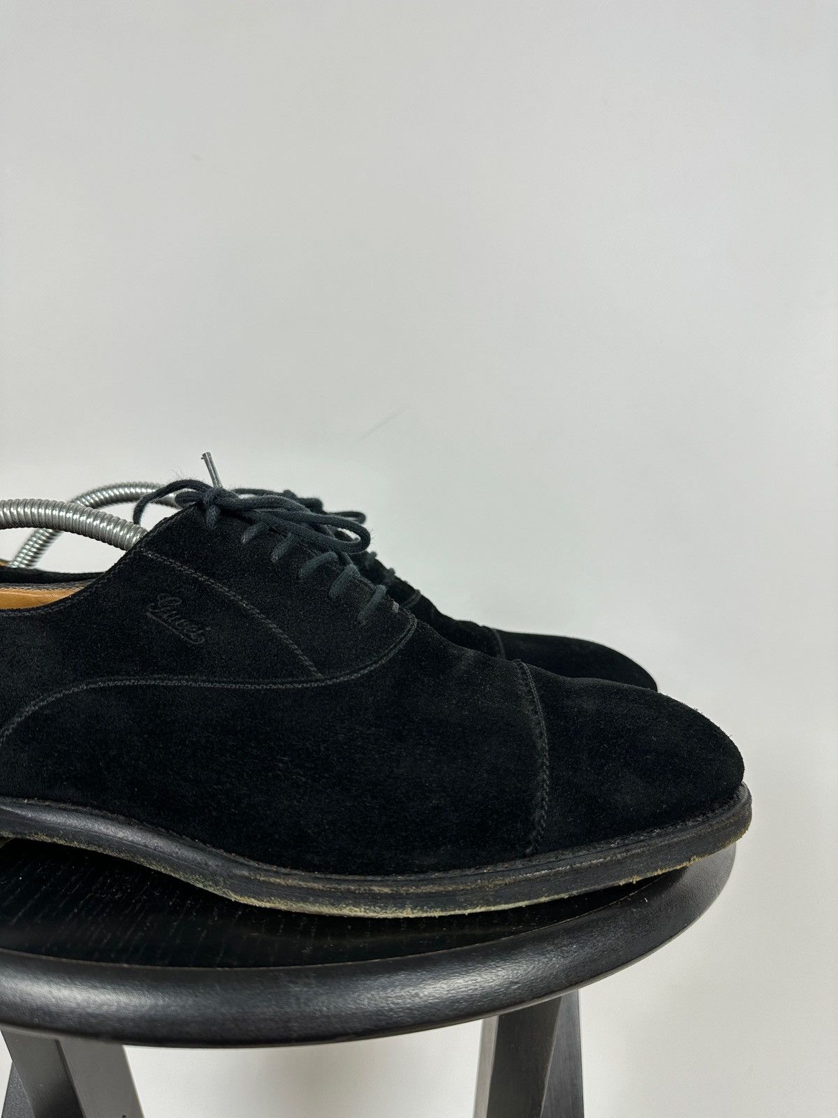 Gucci Gucci Black Suede Leather Oxford Dress Shoes Size US 9 / EU 42 - 13 Thumbnail