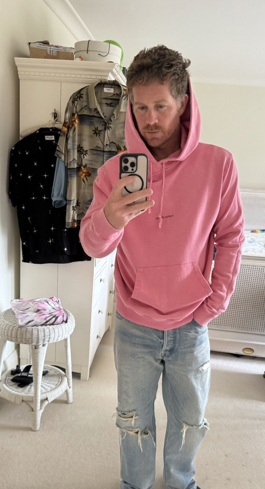 Saint Laurent Paris $990 Saint Laurent Rive Gauche logo hoodie rare XL grail Size US XL / EU 56 / 4 - 2 Thumbnail