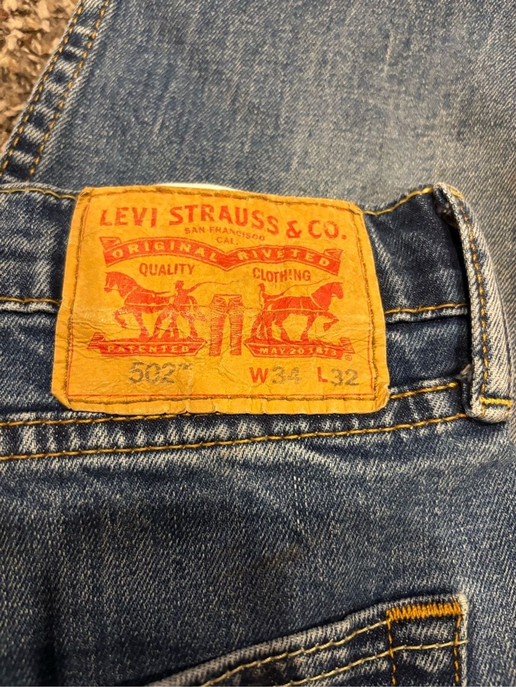 Levi's Men’s Levi's 502 Slim Fit Jeans Size US 34 / EU 50 - 1 Thumbnail