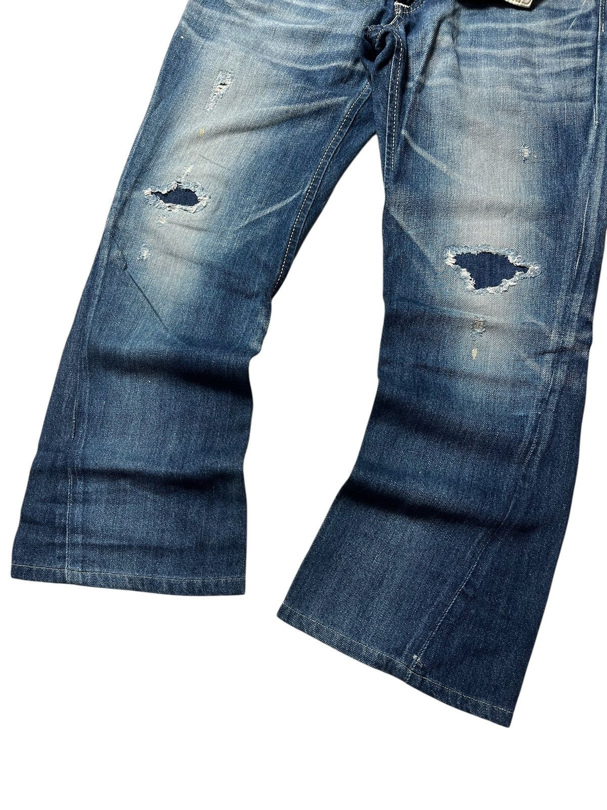 Edwin Flare Very Rare Vintage Edwin Blue Trip Distressed Pants Size US 32 / EU 48 - 2 Thumbnail
