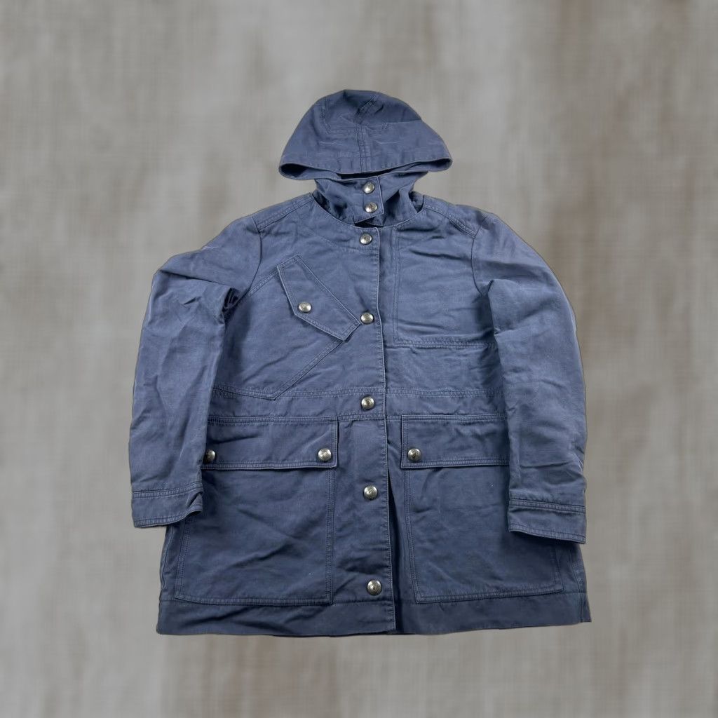 Belstaff Belstaff Coat Mens Small 40 Blue Hooded Canvas Parka Snap Navy Outdoor Regular Size US XXS / EU 40 - 1 Thumbnail