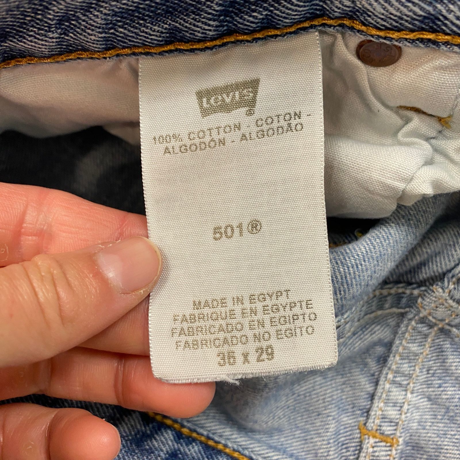 Levi's Vintage Y2K Levi's 501 Straight Leg Button Fly Jeans 35x29 Size US 35 - 9 Thumbnail