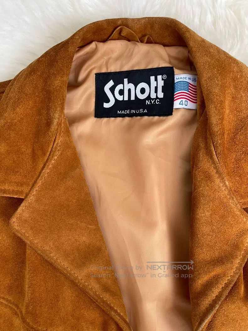 Schott Schott Farmer pumpkin-colored suede suit jacket Size US XXL / EU 58 / 5 - 6 Thumbnail