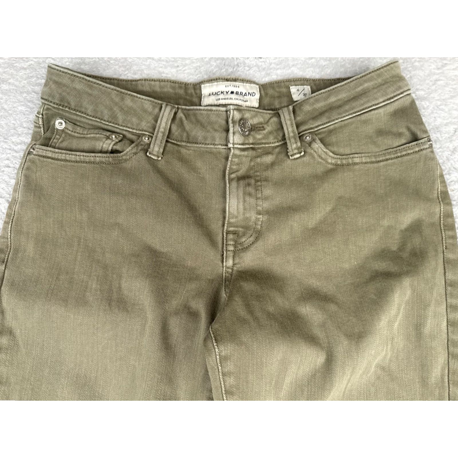 Lucky Brand Lucky Brand Lolita Skinny Jeans Womens 4 Green Med Wash Mid Rise Stretch 27x26 Size 27" / US 4 / IT 40 - 4 Thumbnail