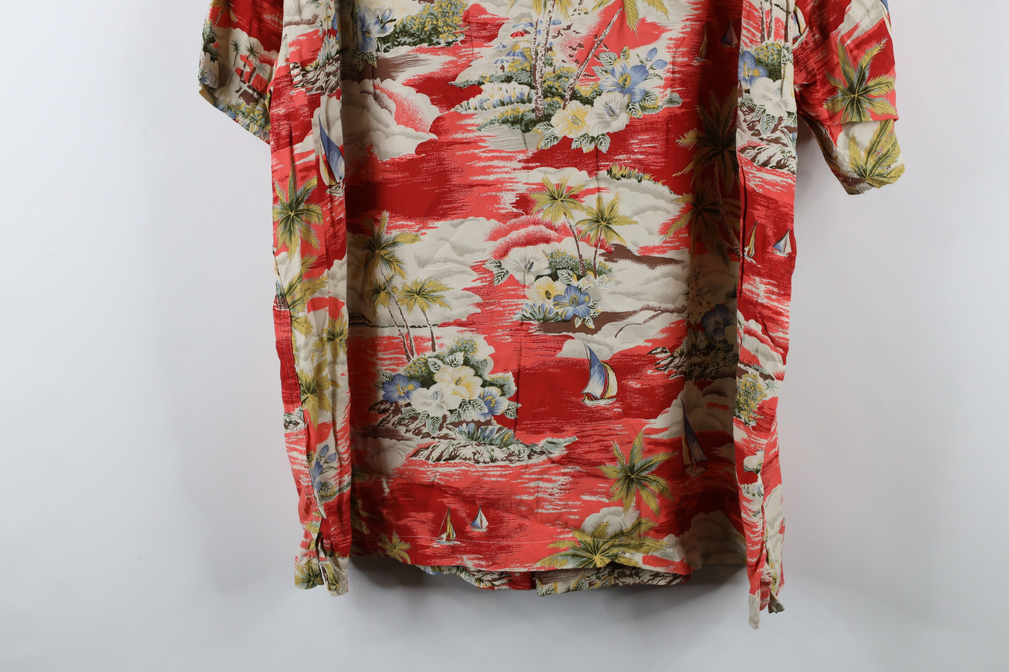 Lands' End × Vintage Vintage 90s Lands End Sailboat Flower Hawaiian Button Shirt Size US XL / EU 56 / 4 - 10 Thumbnail