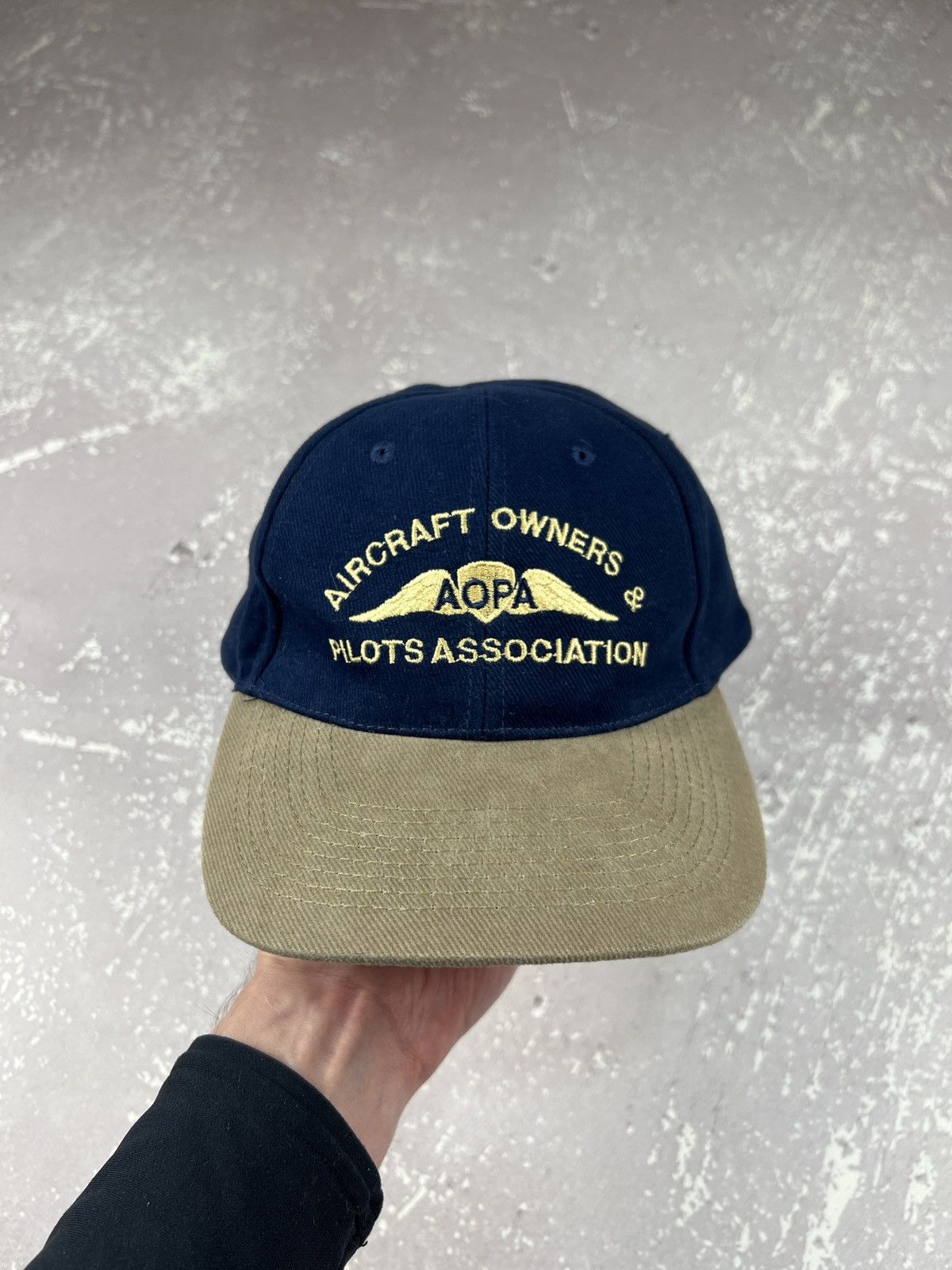 Vintage AOPA Aircraft Owners Pilots Association Cap Hat Blue/Beige Size ONE SIZE - 1 Thumbnail