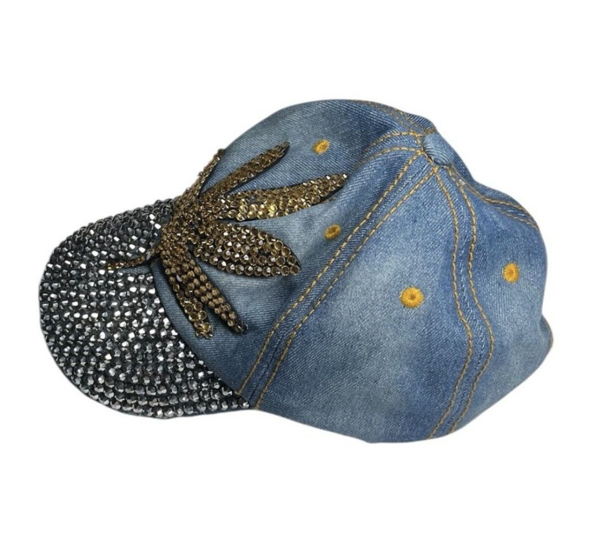 H&M H&M Denim Gold 420 Dad Cap Size ONE SIZE - 3 Thumbnail