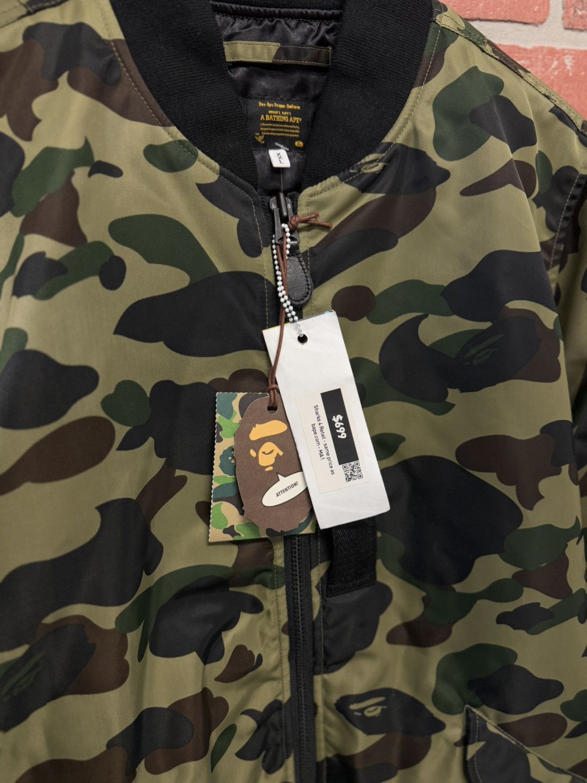 Bape Bape Camo Jacket MA-1 Shark Green Camo (NEW) Size US XXL / EU 58 / 5 - 7 Thumbnail